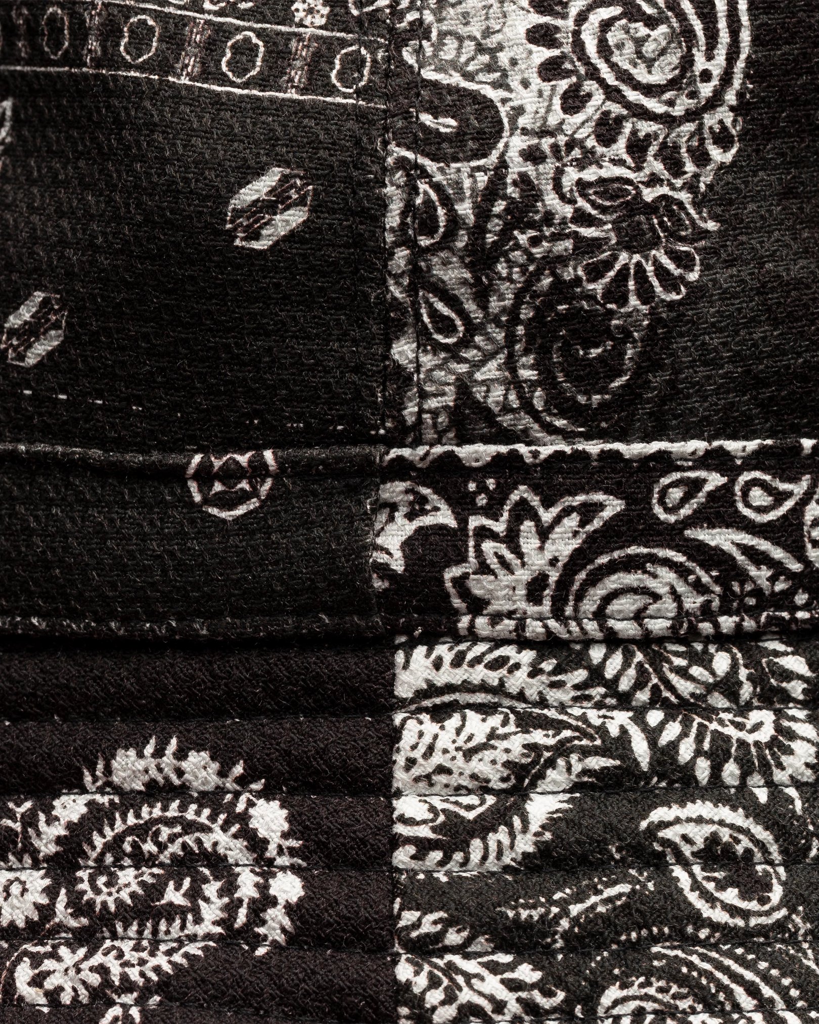 Eton - black patchwork buckethat