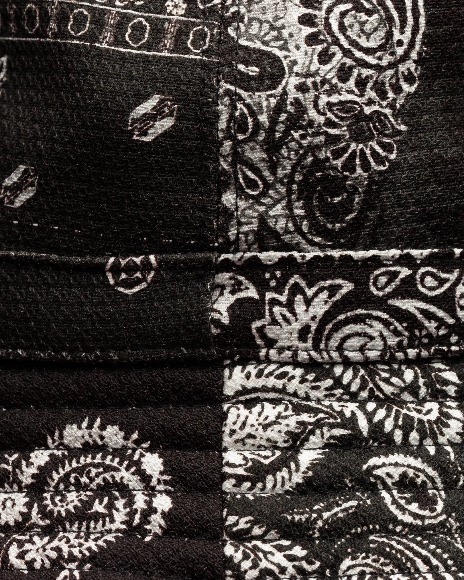 Eton - black patchwork buckethat