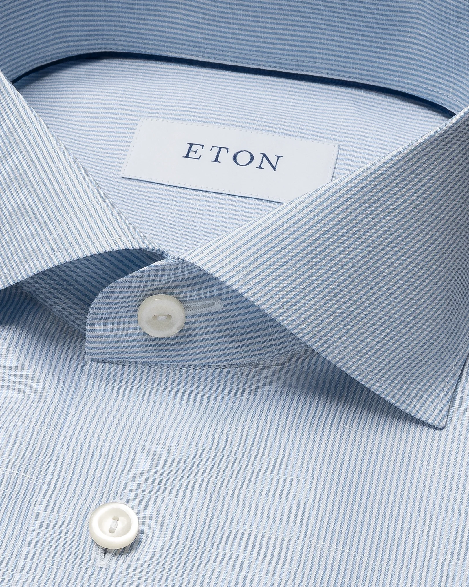 Eton - light blue striped cotton linen shirt