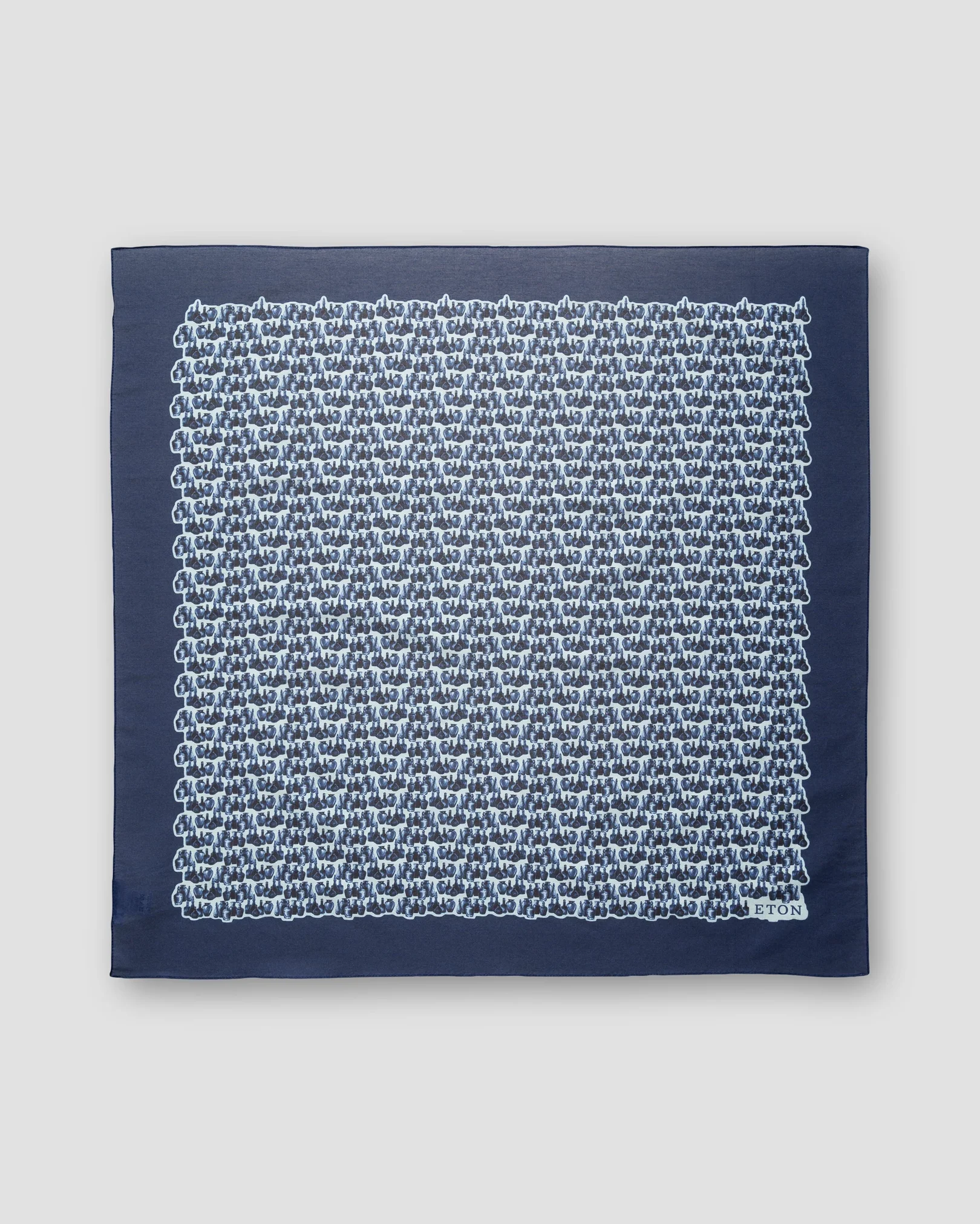 Eton - blue glass bottles print cotton silk bandana