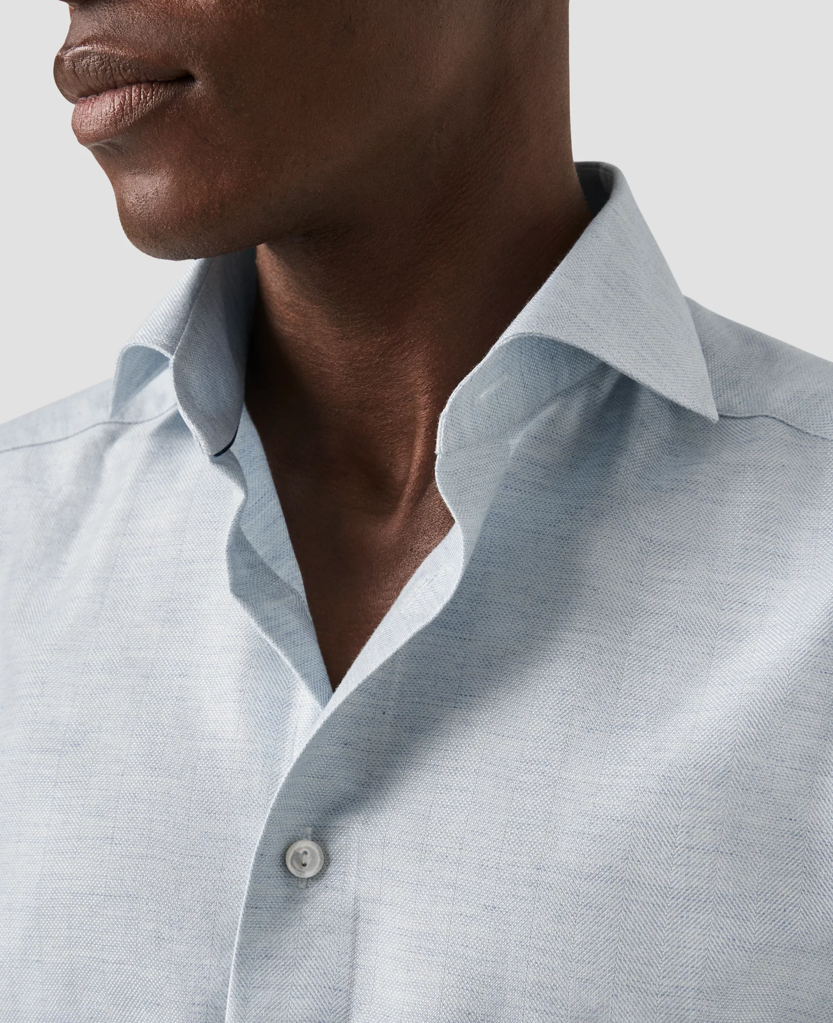 Eton - light blue herringbone