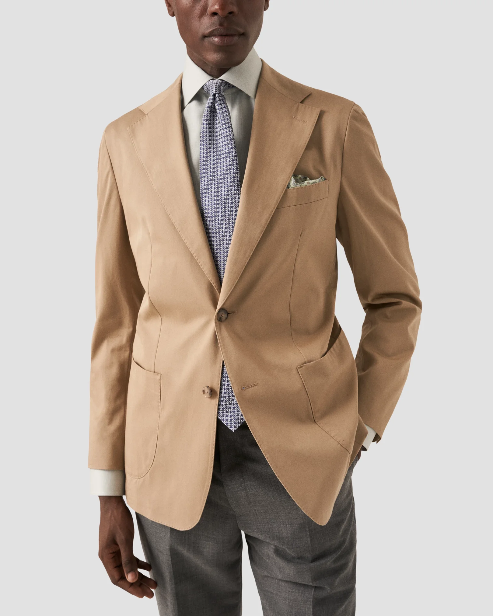 Eton - mid green twill shirt