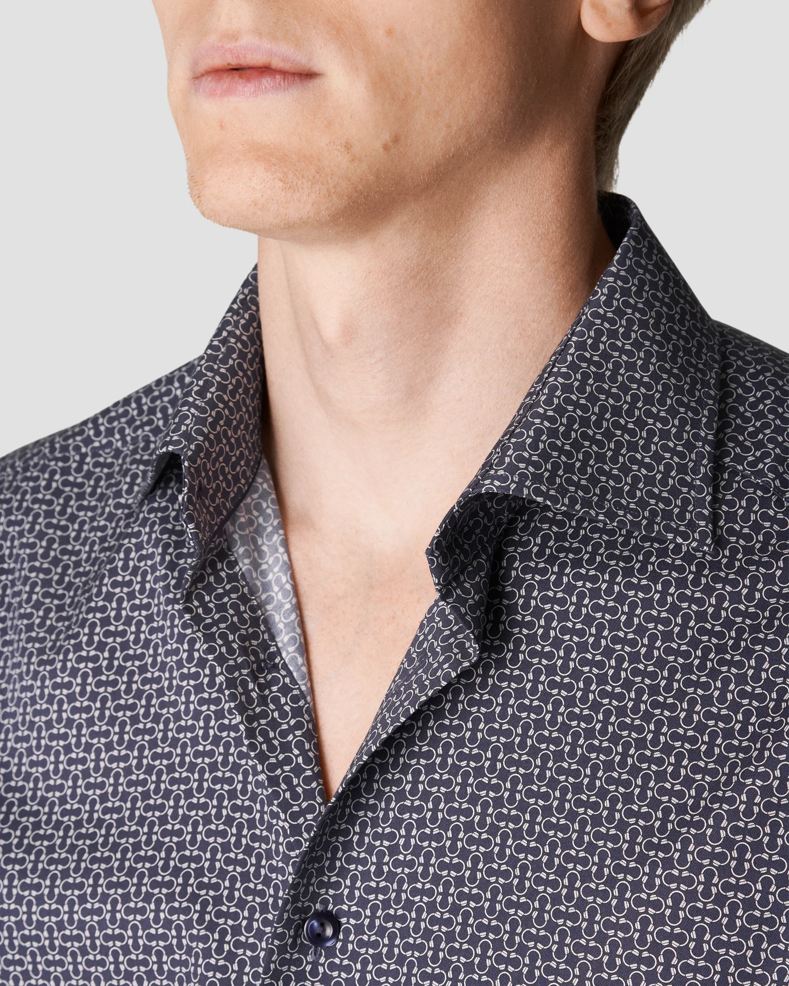 Eton - navy blue signature twill print