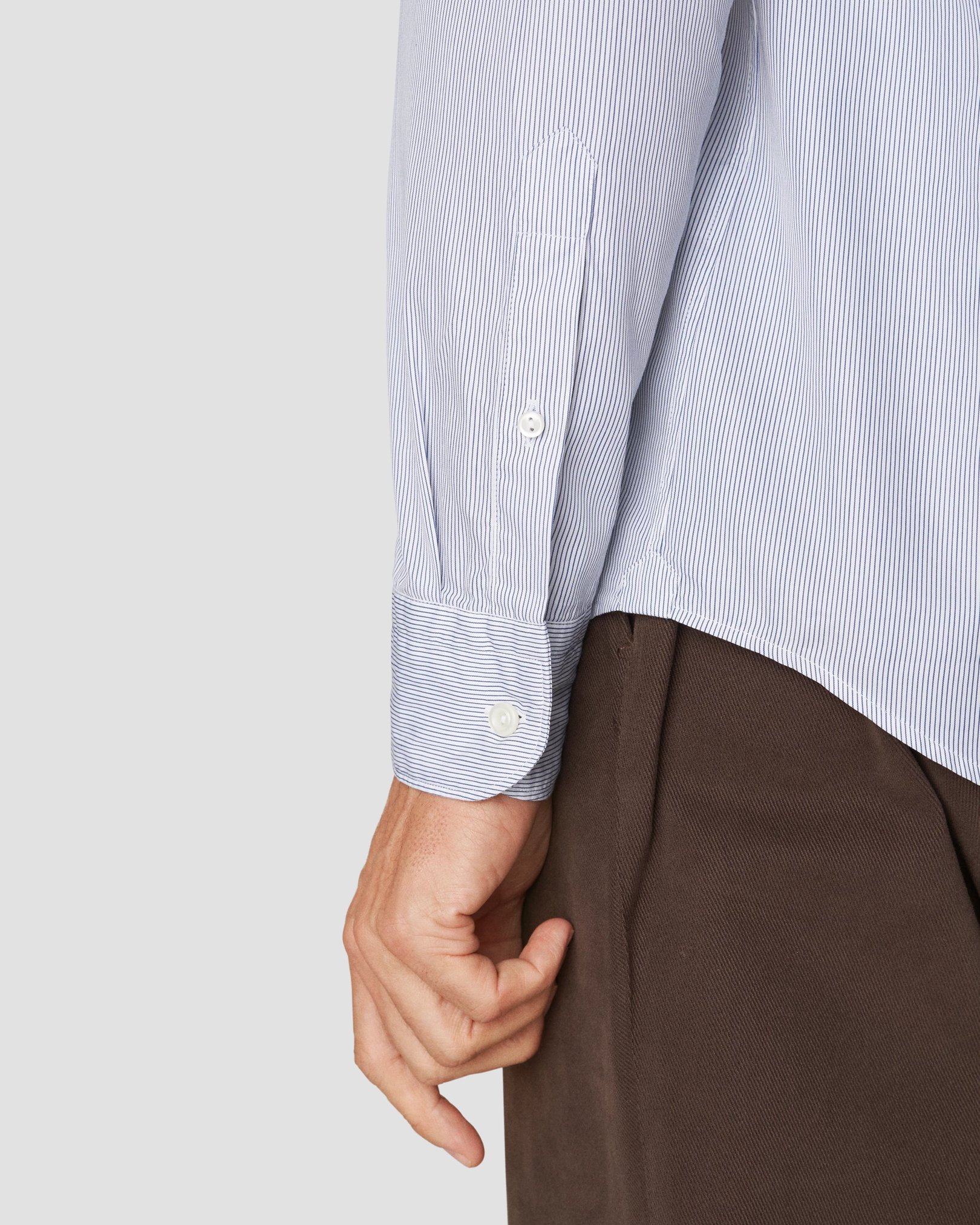 Eton - light blue twill wide spread