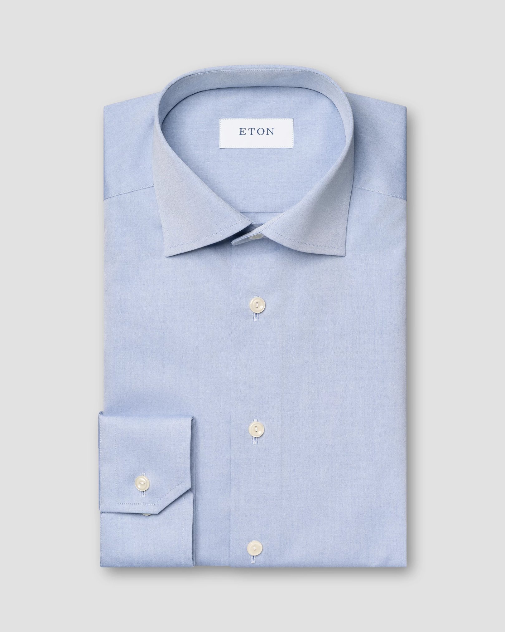 Eton - light blue solid signature poplin shirt