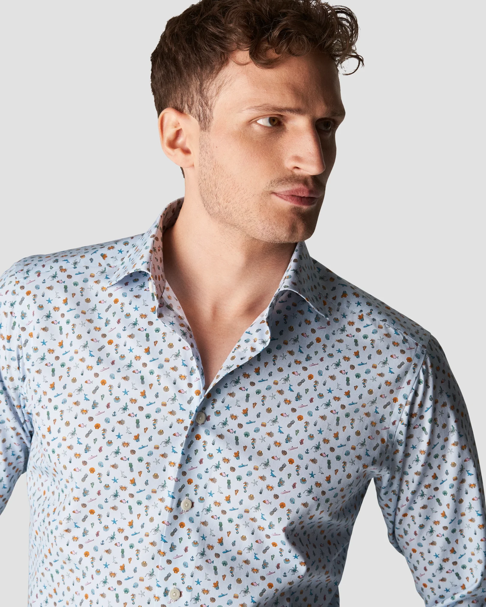 Eton - light blue poplin cutaway