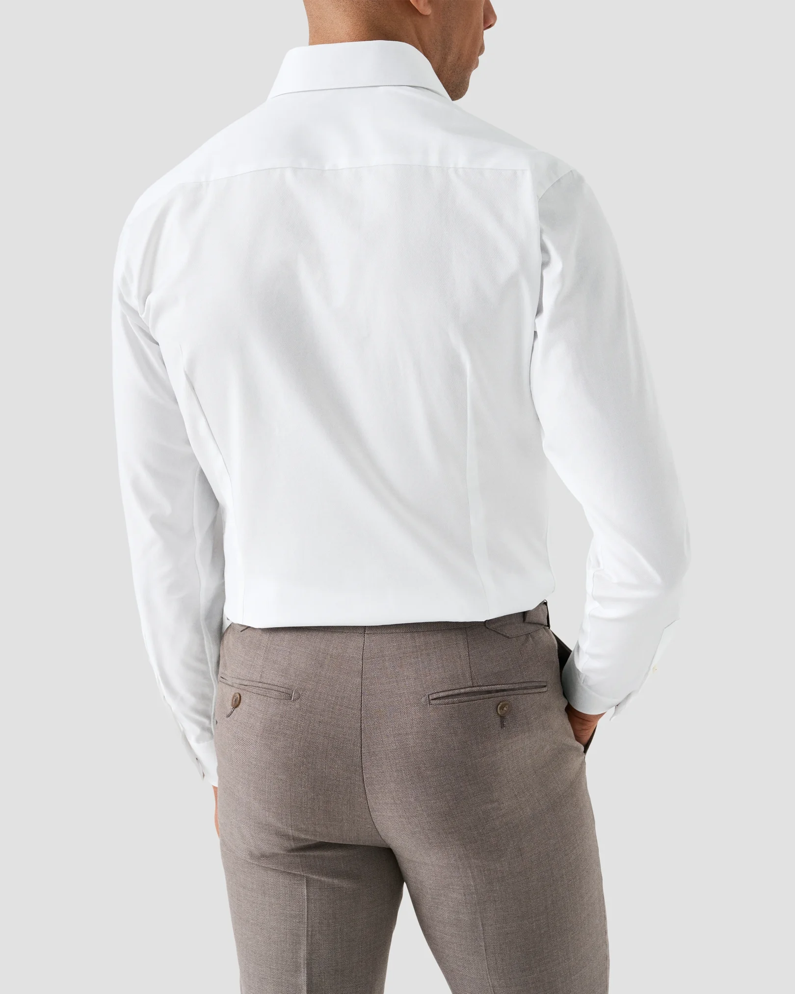 Eton - white semi solid signature dobby shirt