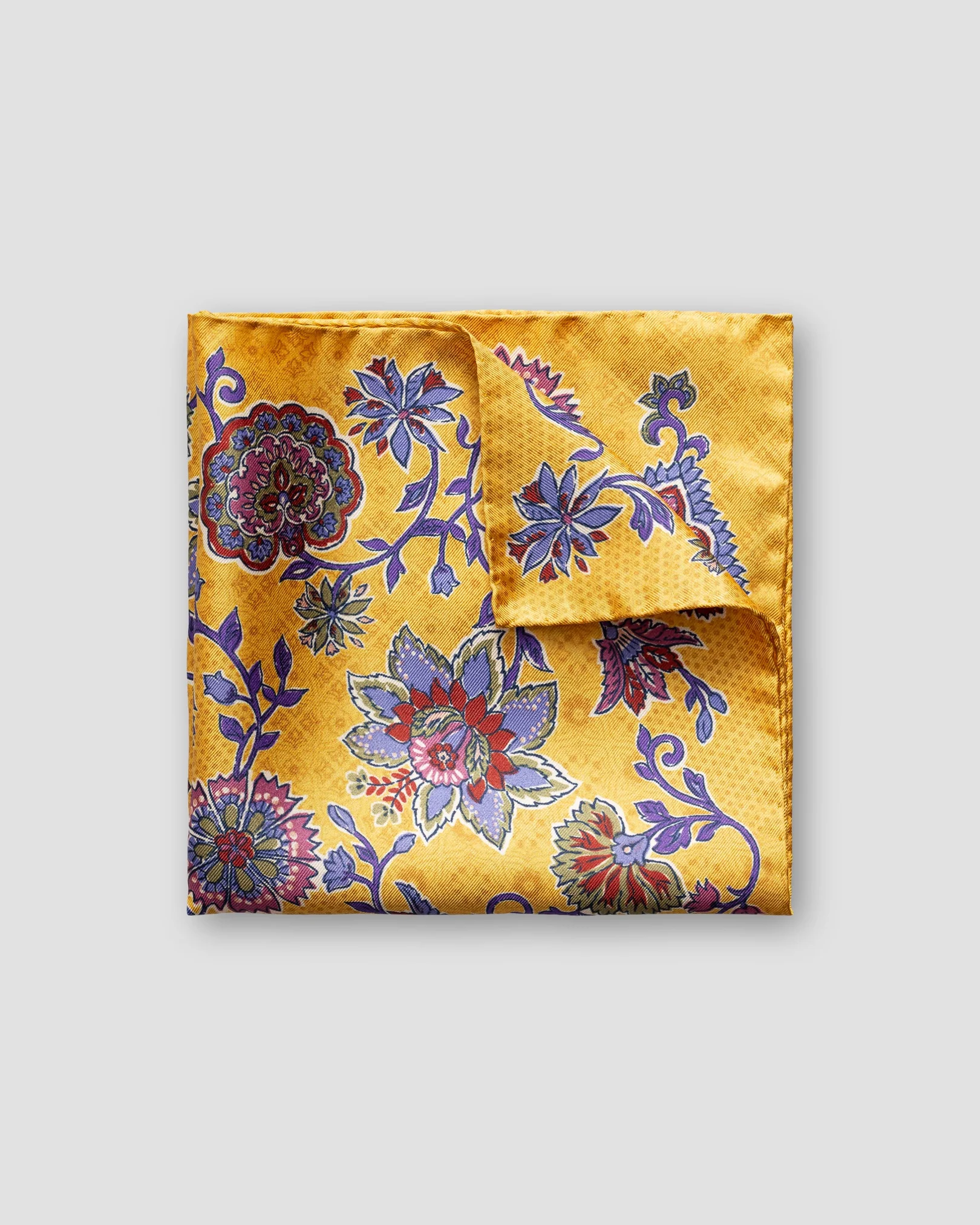 Eton - yellow floral silk pocket square