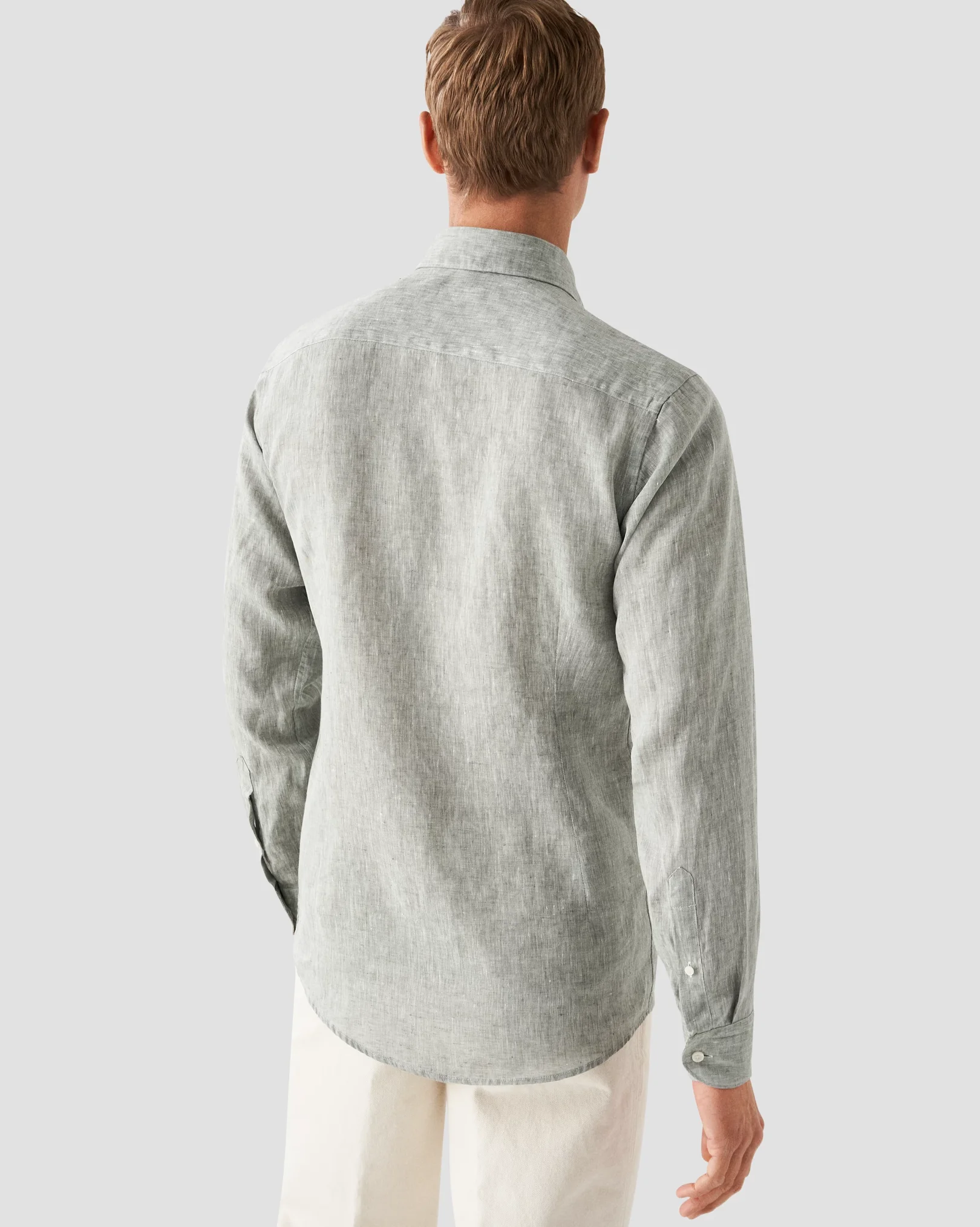 Eton - mid green linen wide spread solid