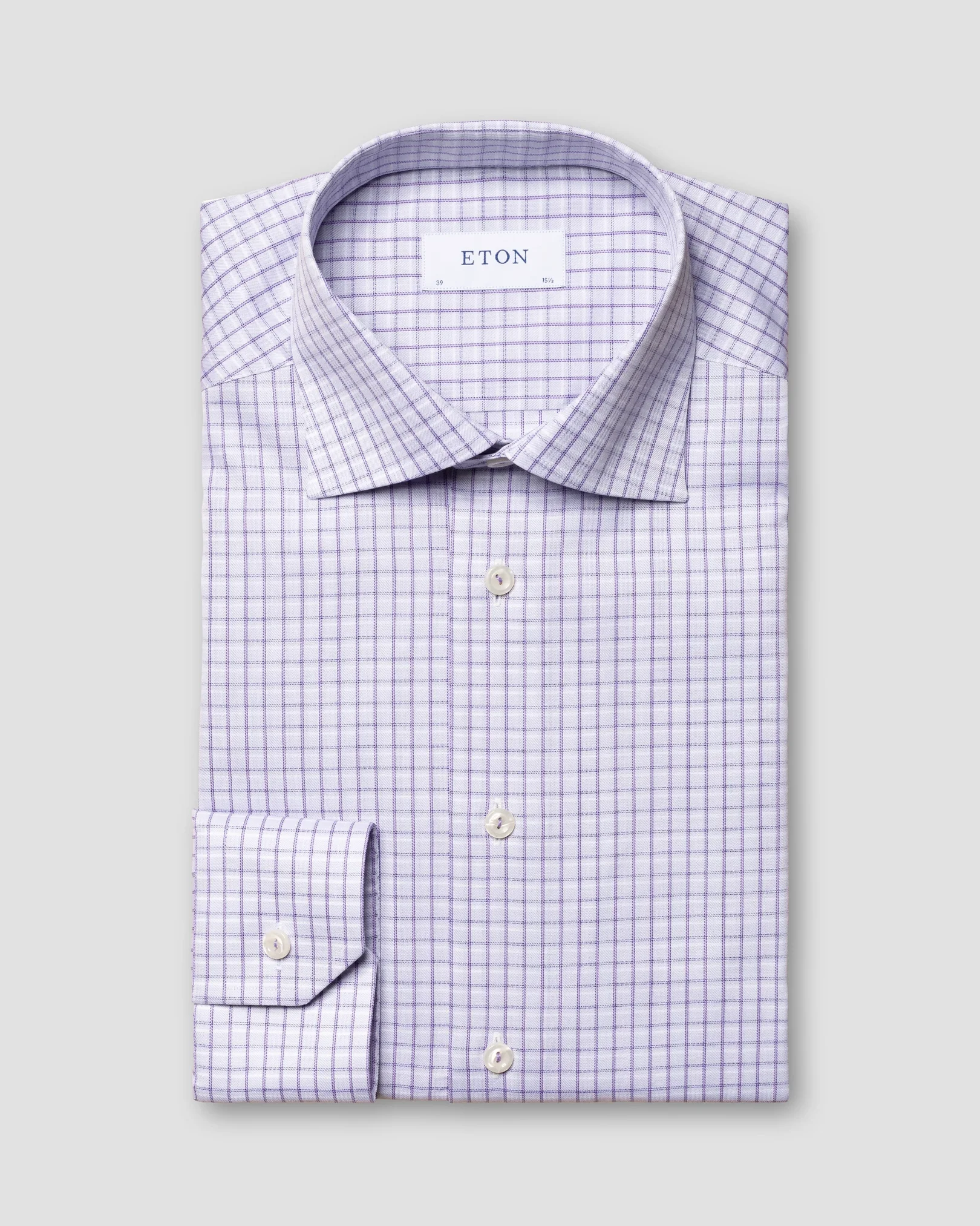Eton - pink signature twill cut away single checked