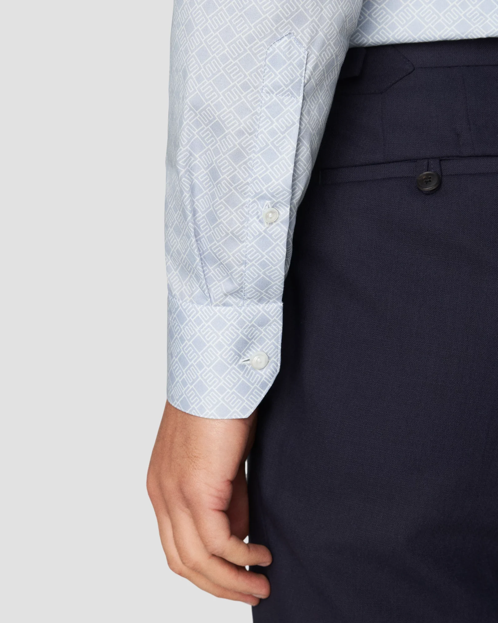 Eton - light blue fine twill e print