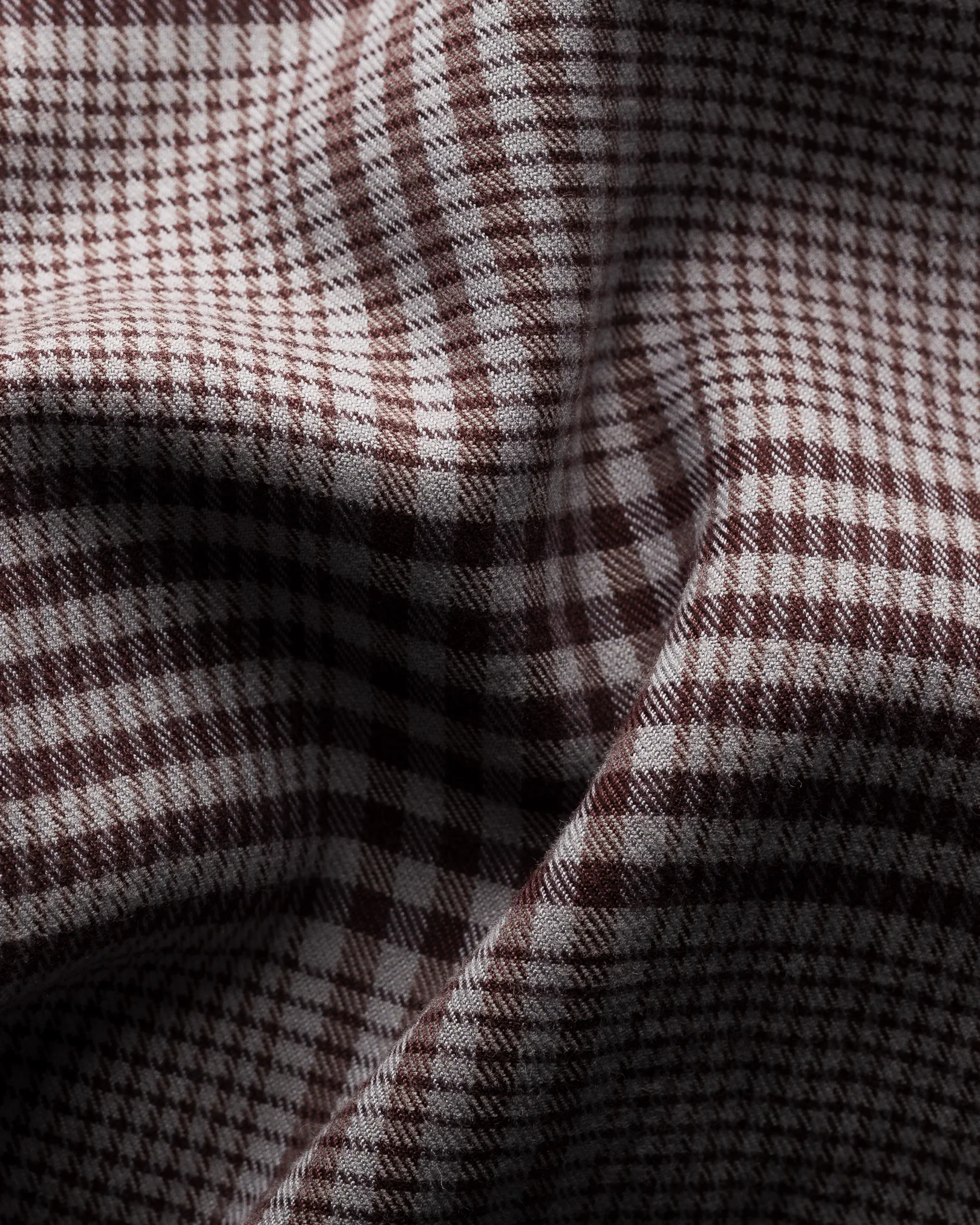 Eton - brown checked cotton tencel tm flannel shirt