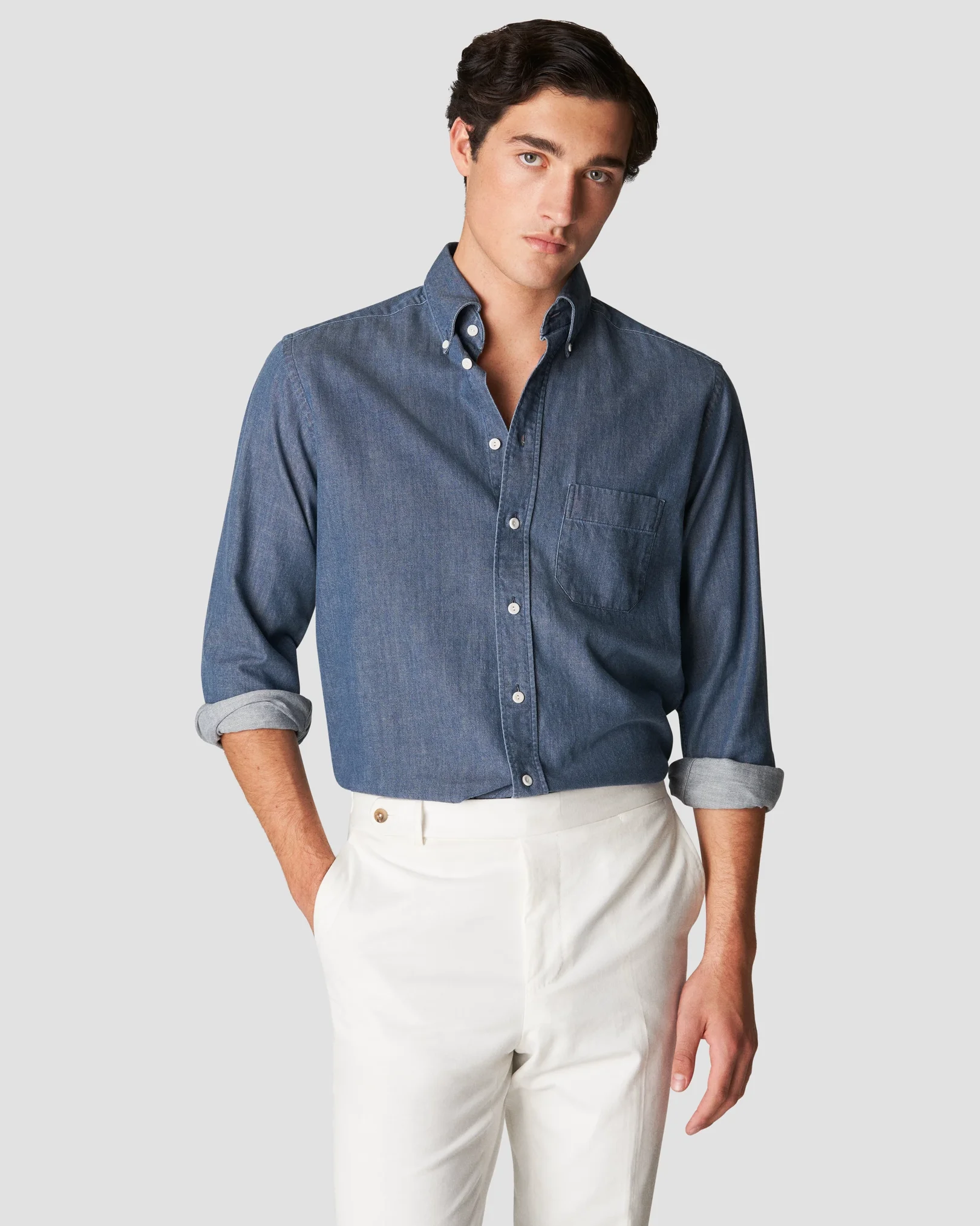Eton - black indigo denim shirt