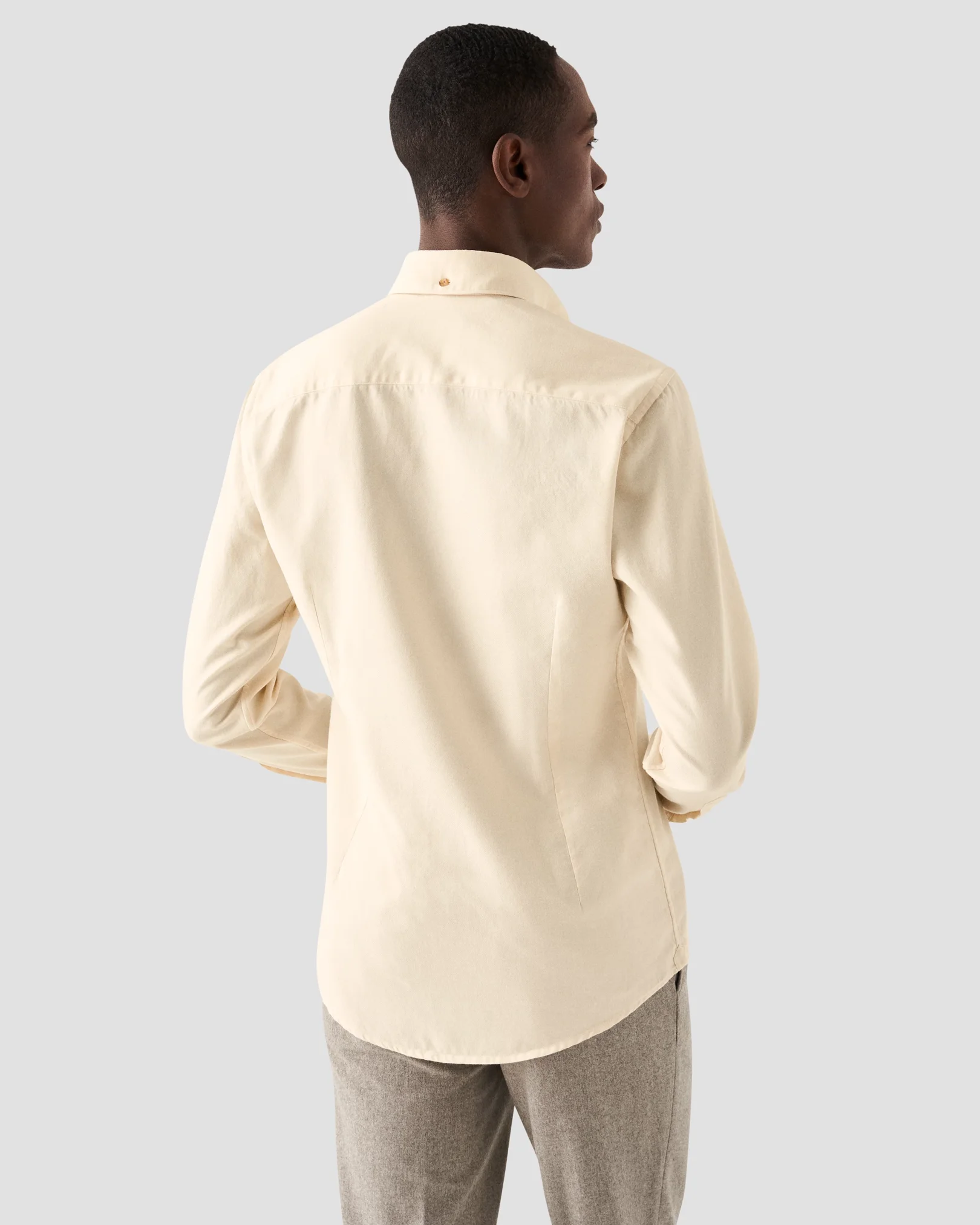 Eton - solid white flannel shirt