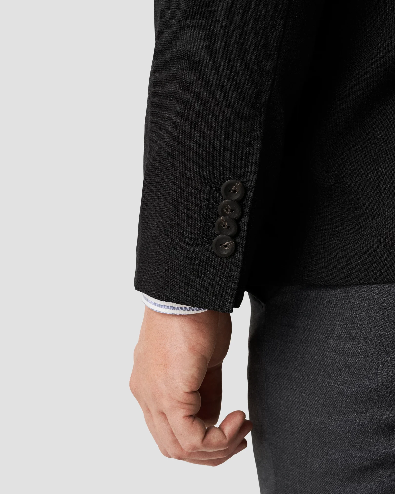 Eton - dark grey turndown collar overshirt