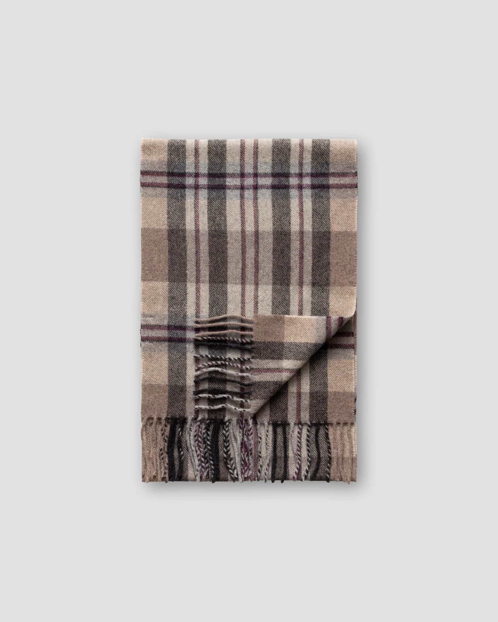 Eton - brown check wool scarf