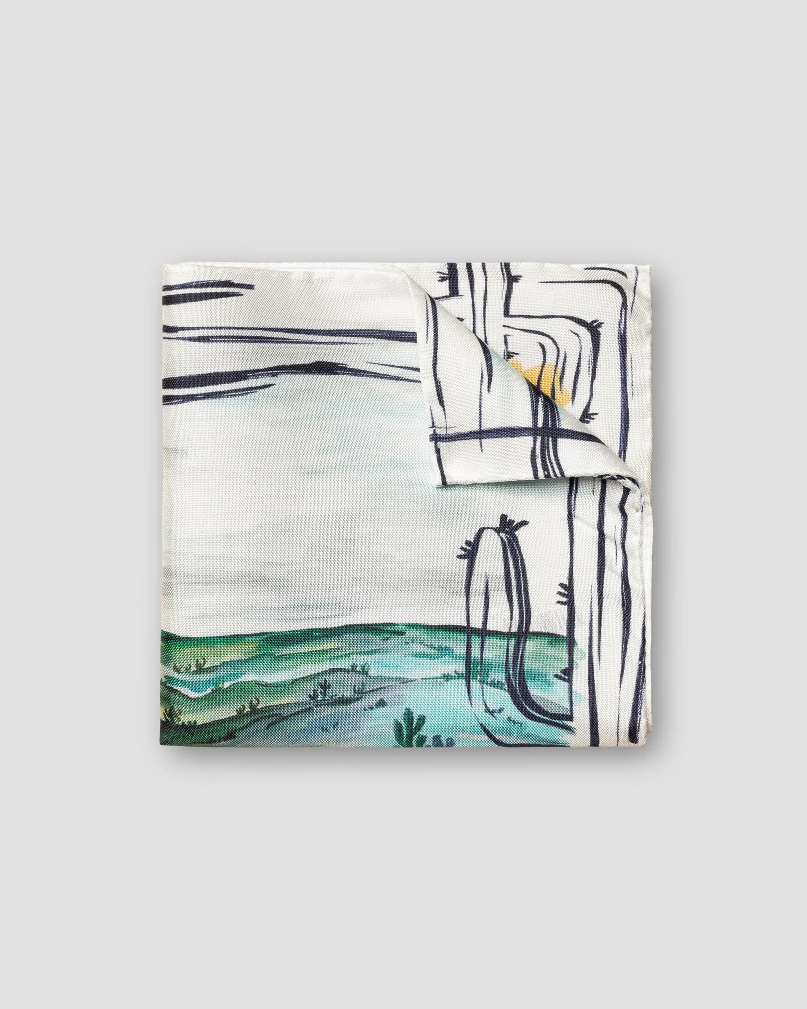 Eton - blue desert print silk pocket square