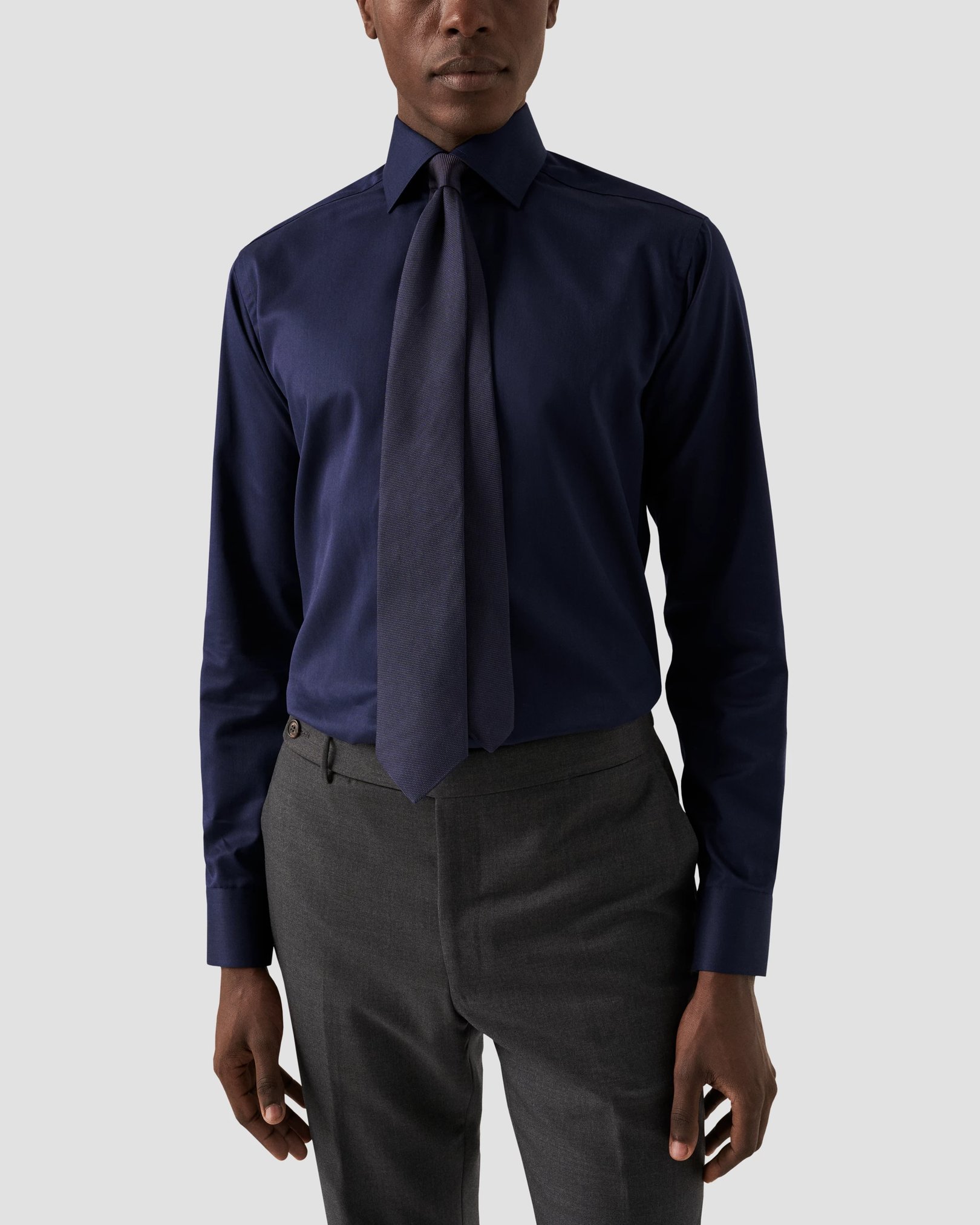 Eton - navy shirt signature twill