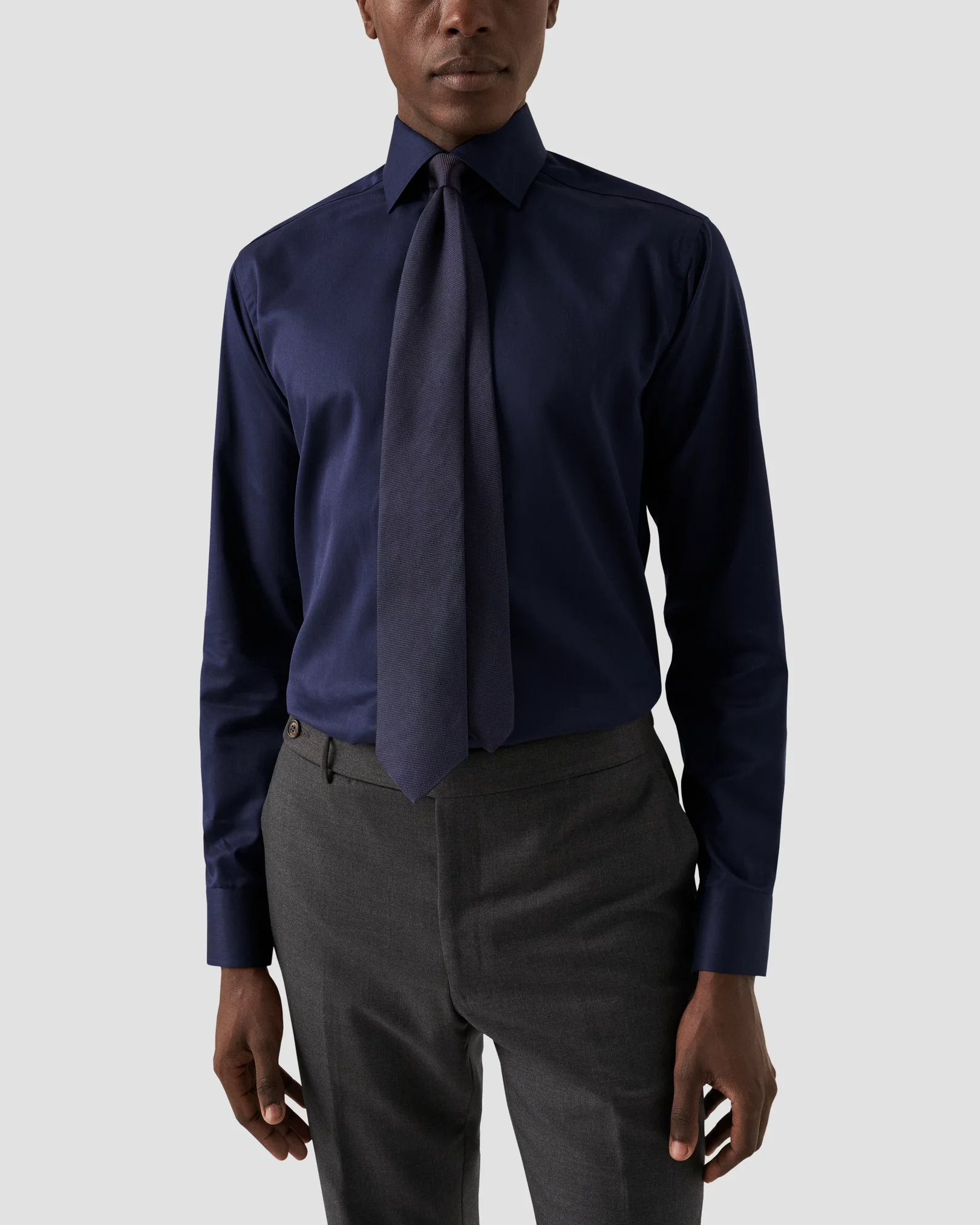Eton - navy shirt signature twill