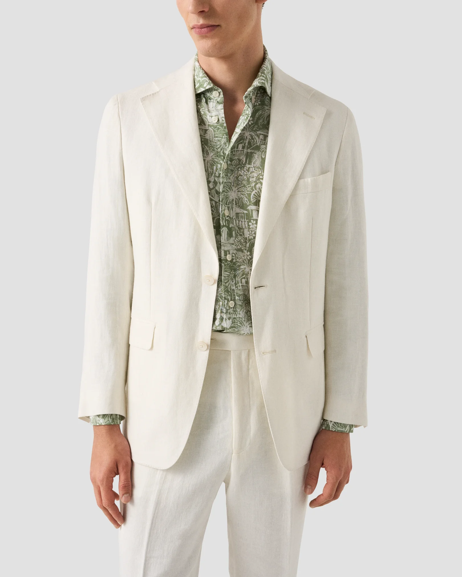 Eton - dark green gaudi garden print shirt
