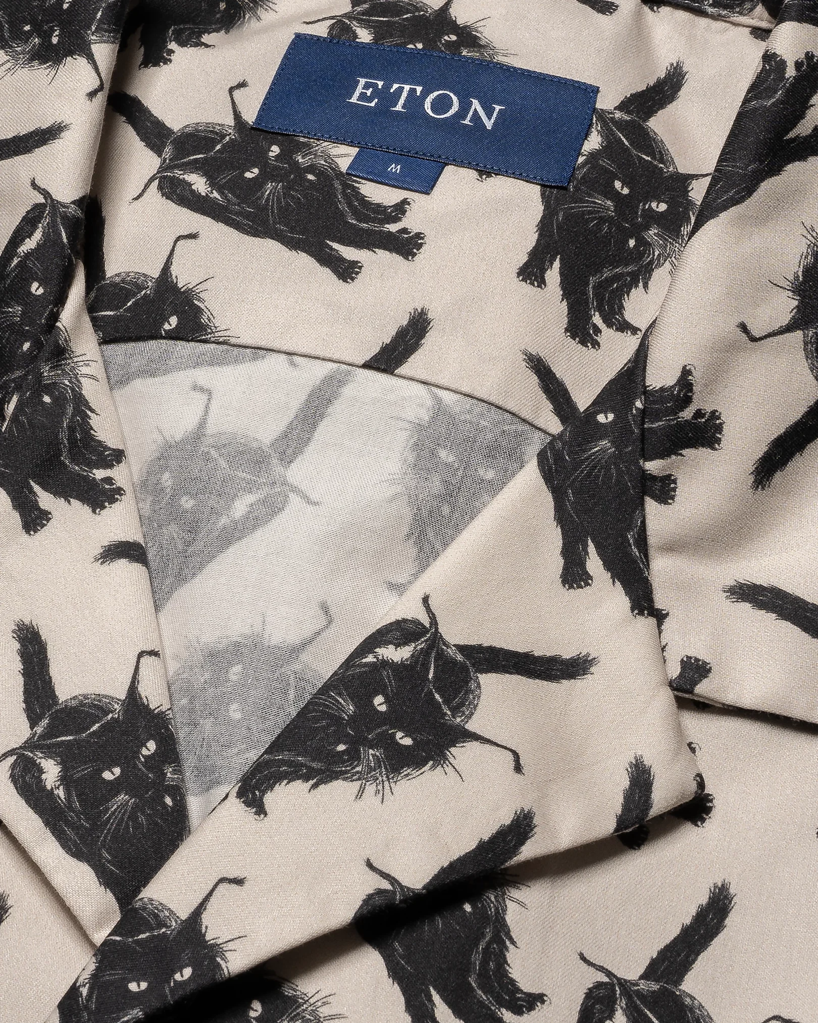 Eton - black cat resort shirt