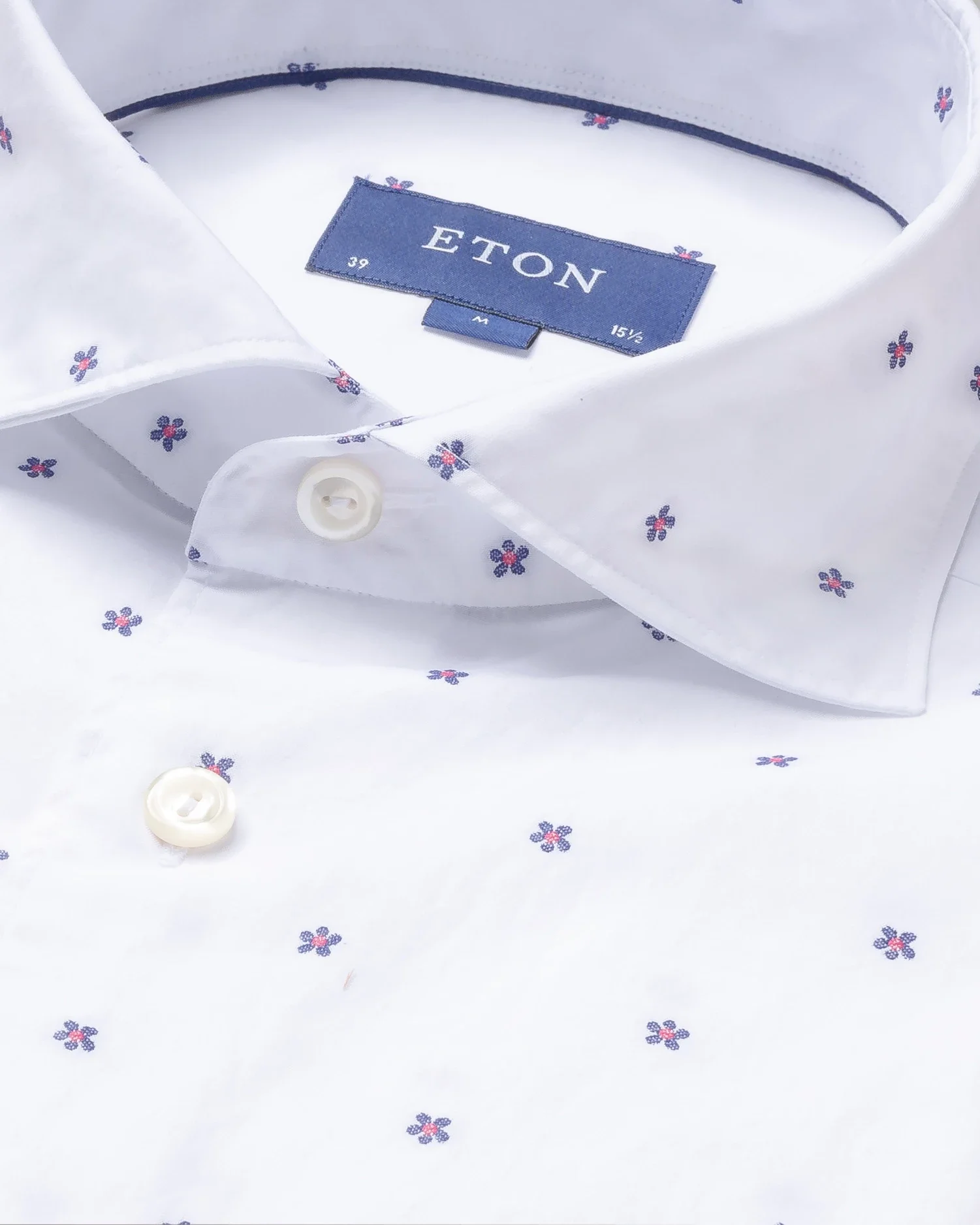 Eton - white signature twill wide spread single rounded slim
