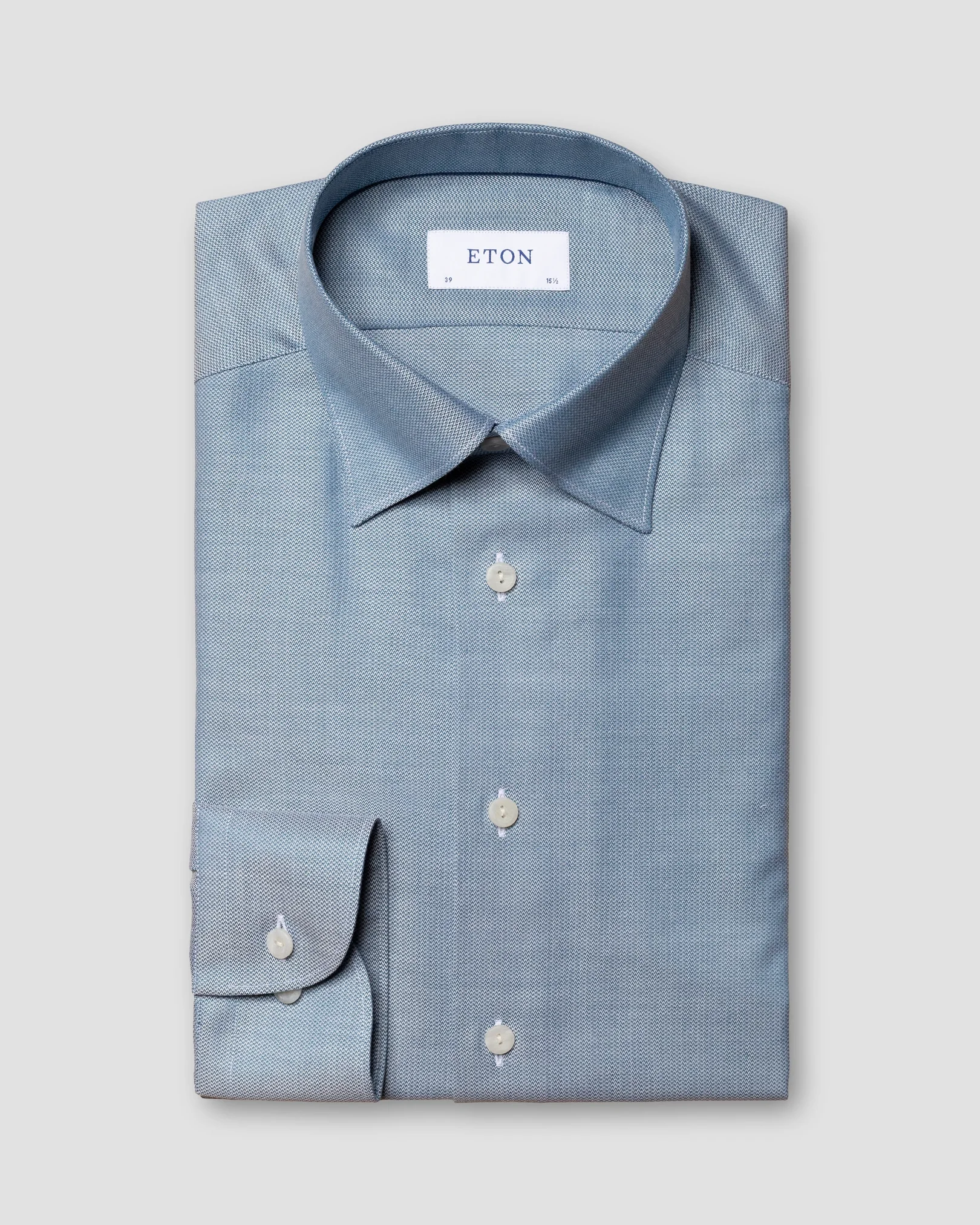 Eton - navy blue cottontencel button under single rounded slim
