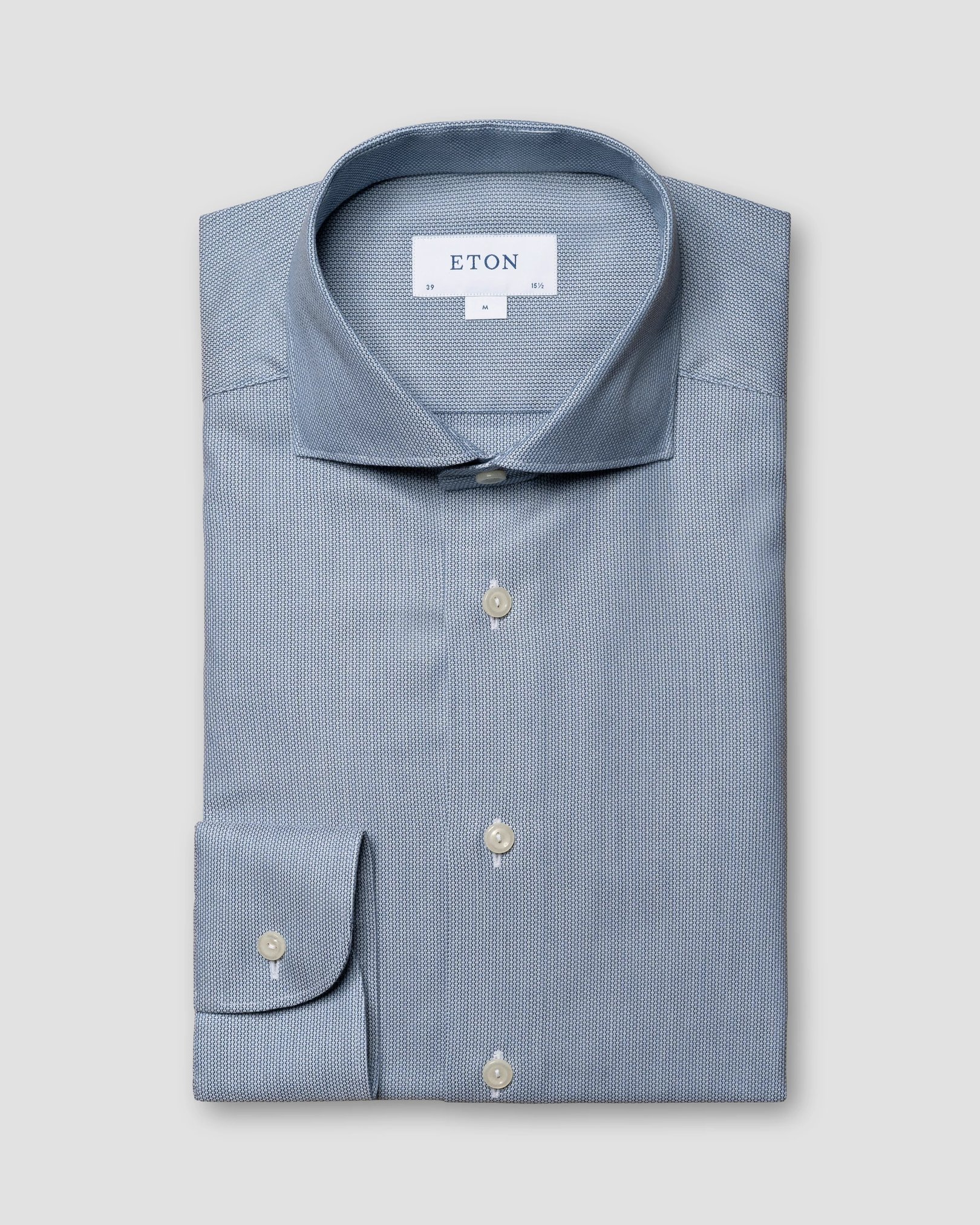 Eton - light blue melange signature twill