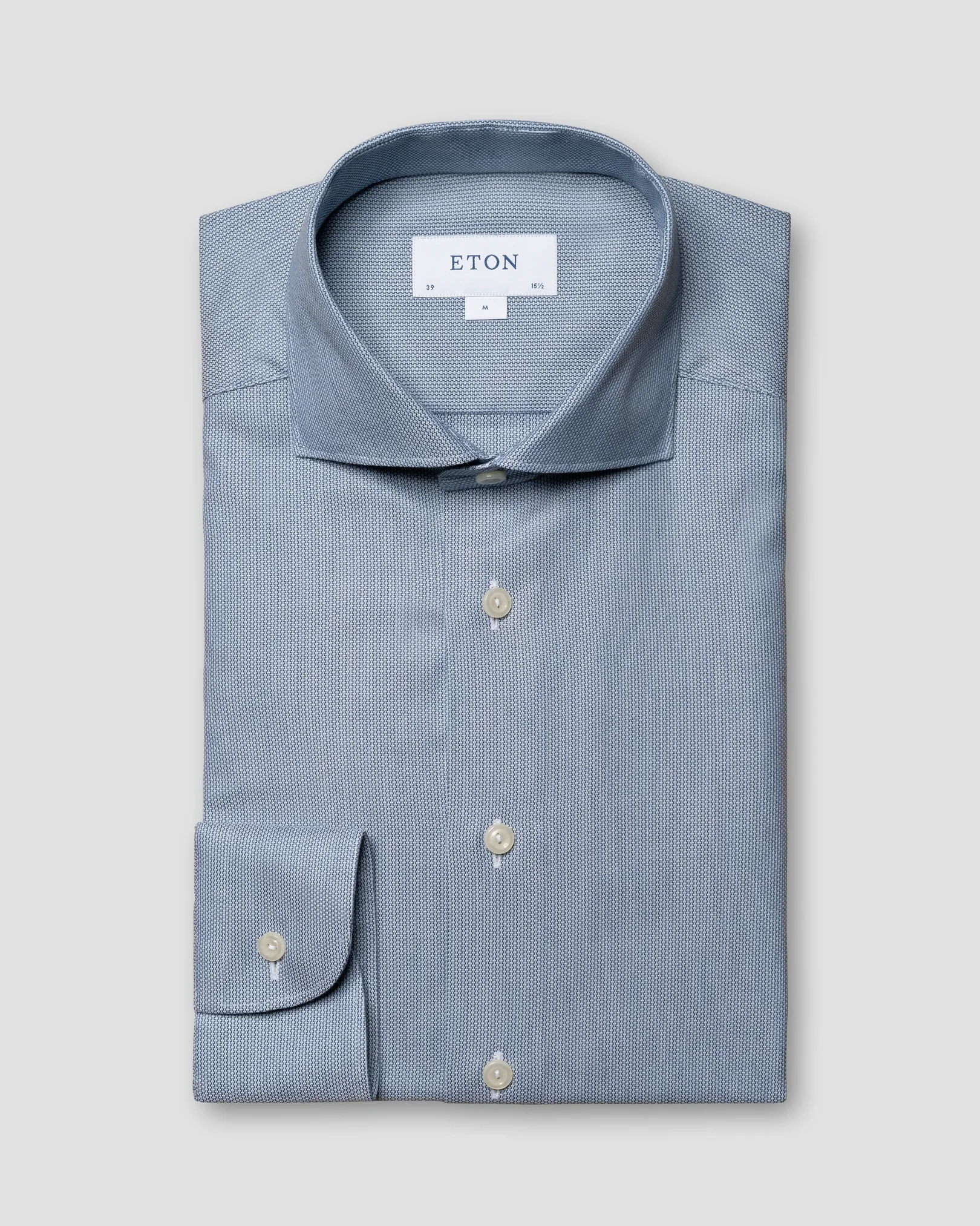 Eton - light blue melange signature twill