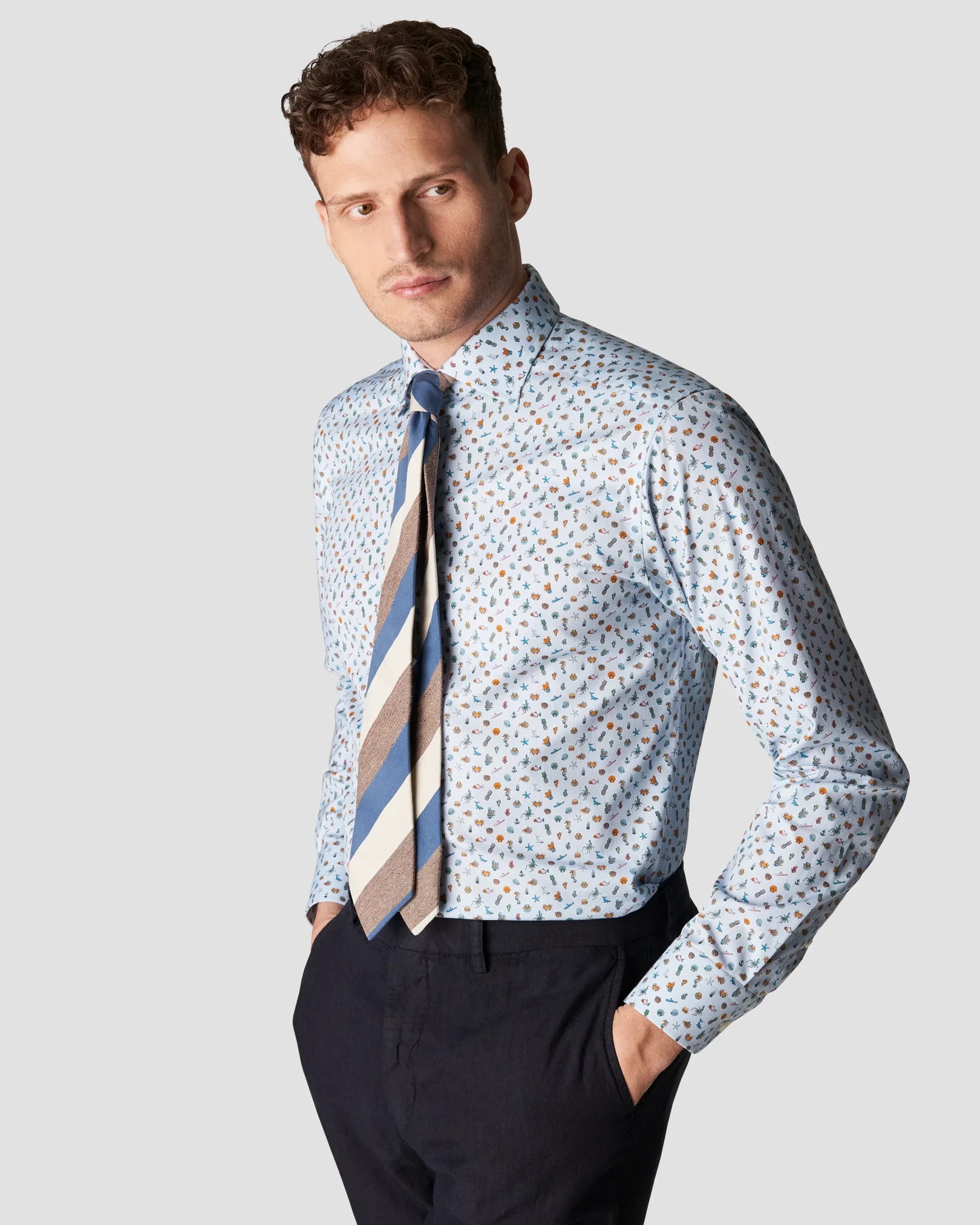Eton - light blue poplin cutaway