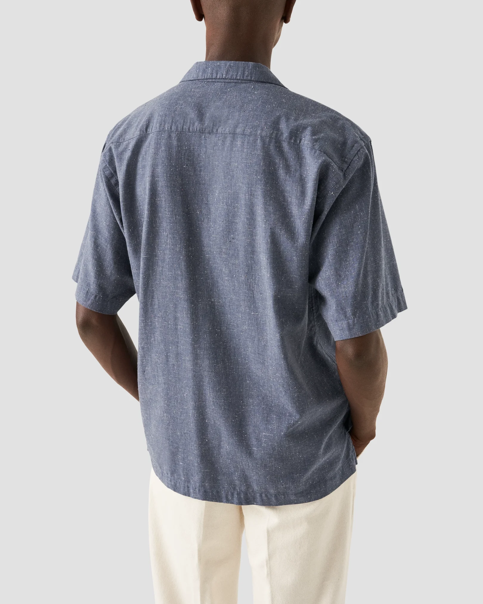 Eton - dark blue recycled cotton resort shirt