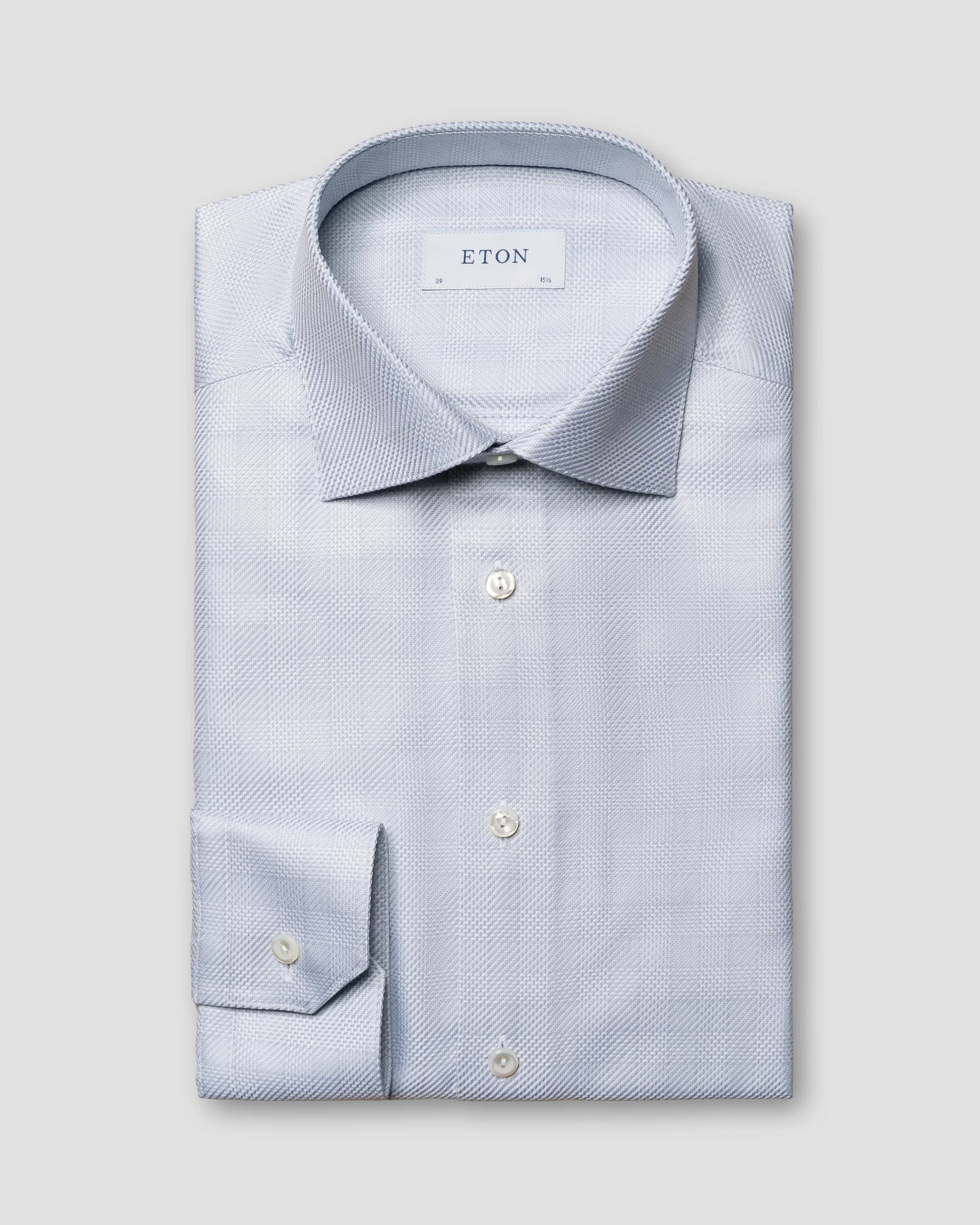 Eton - Light Gray Checked King Twill Shirt