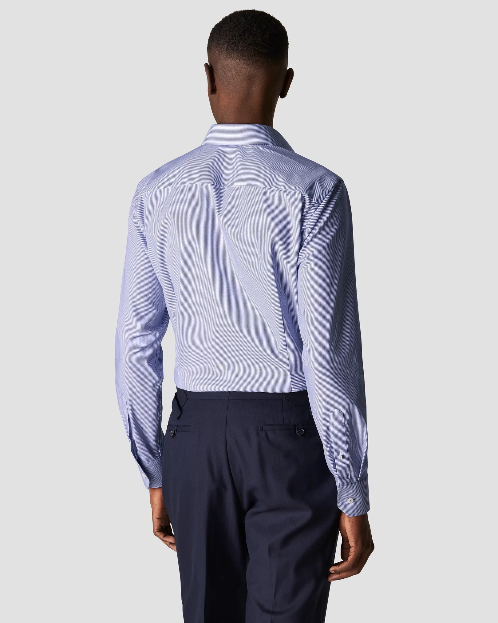Eton - mid blue poplin cutaway shirt