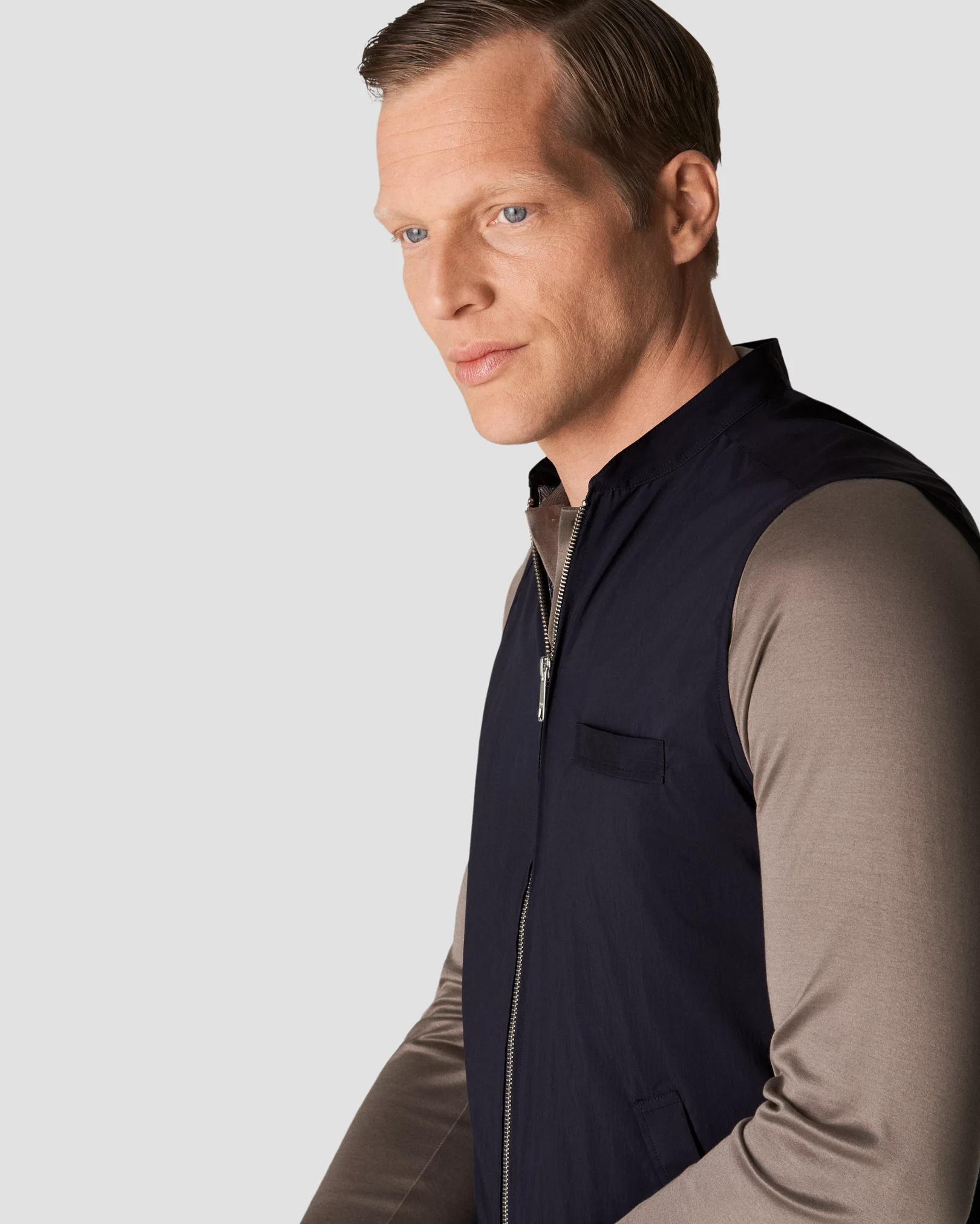 Eton - navy blue cotton and nylon
