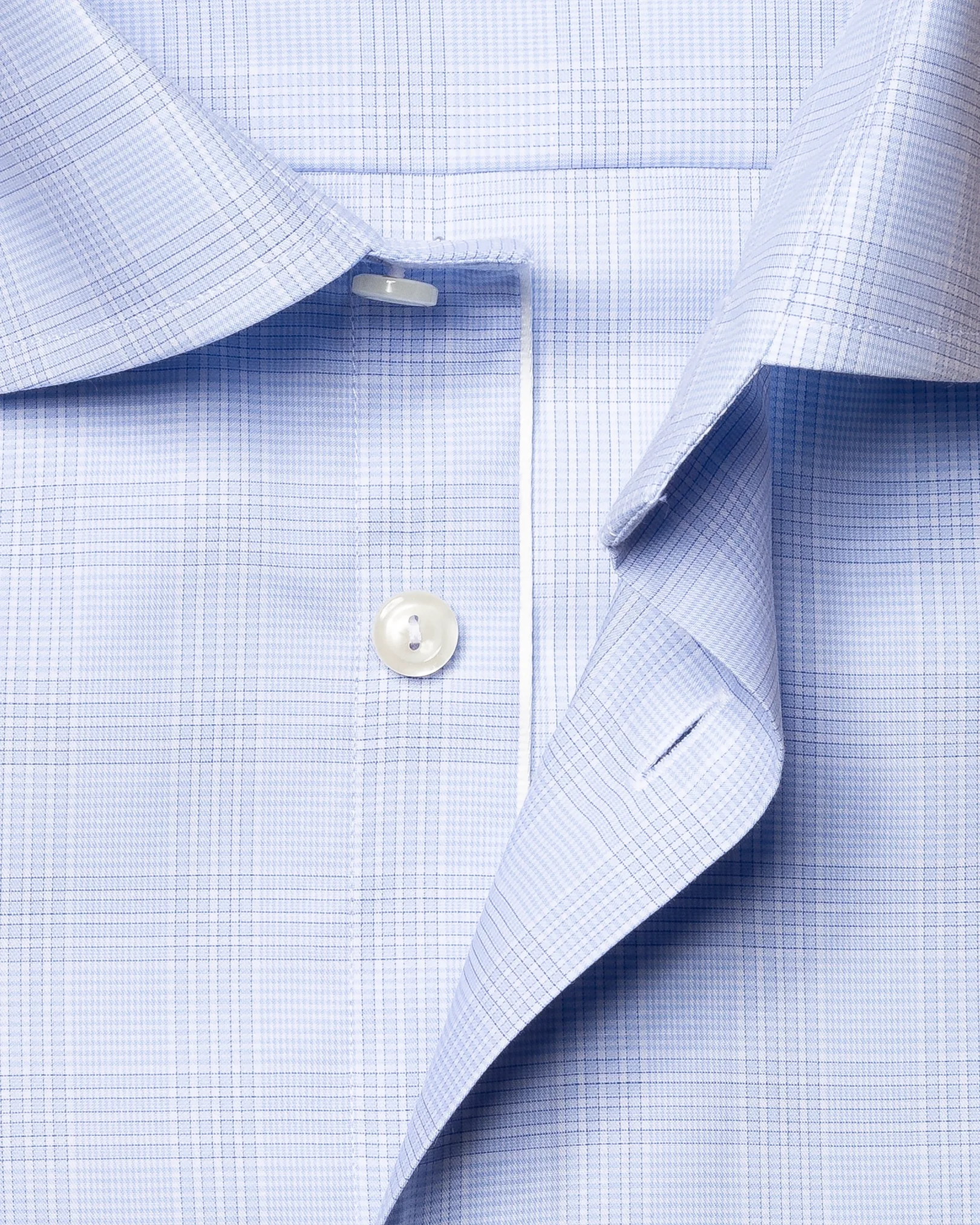 Eton - blue fine twill shirt cut away