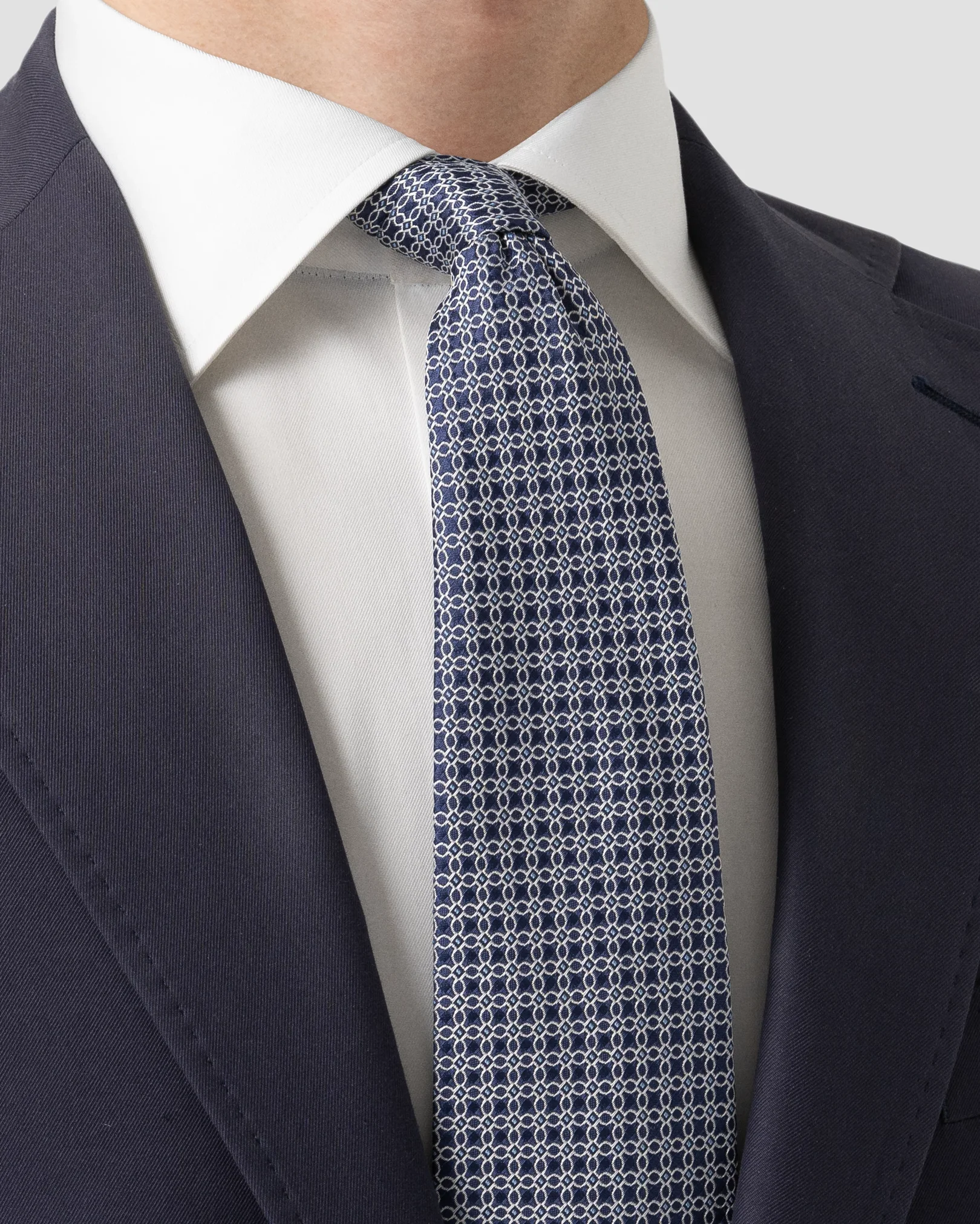 Eton - timeless navy blue silk tie