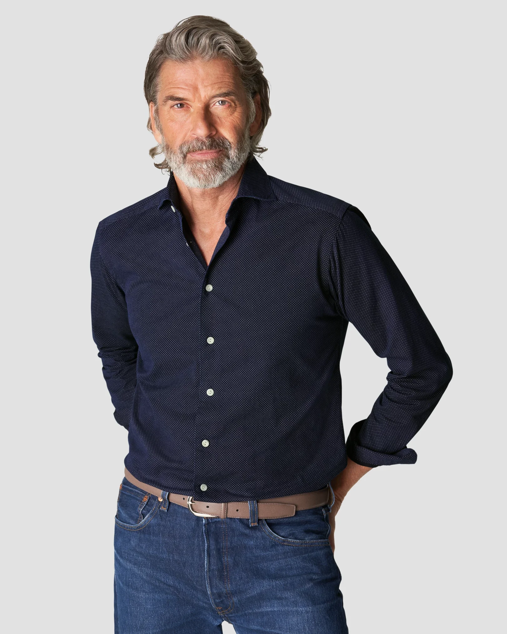 Eton - navy blue indigo twill