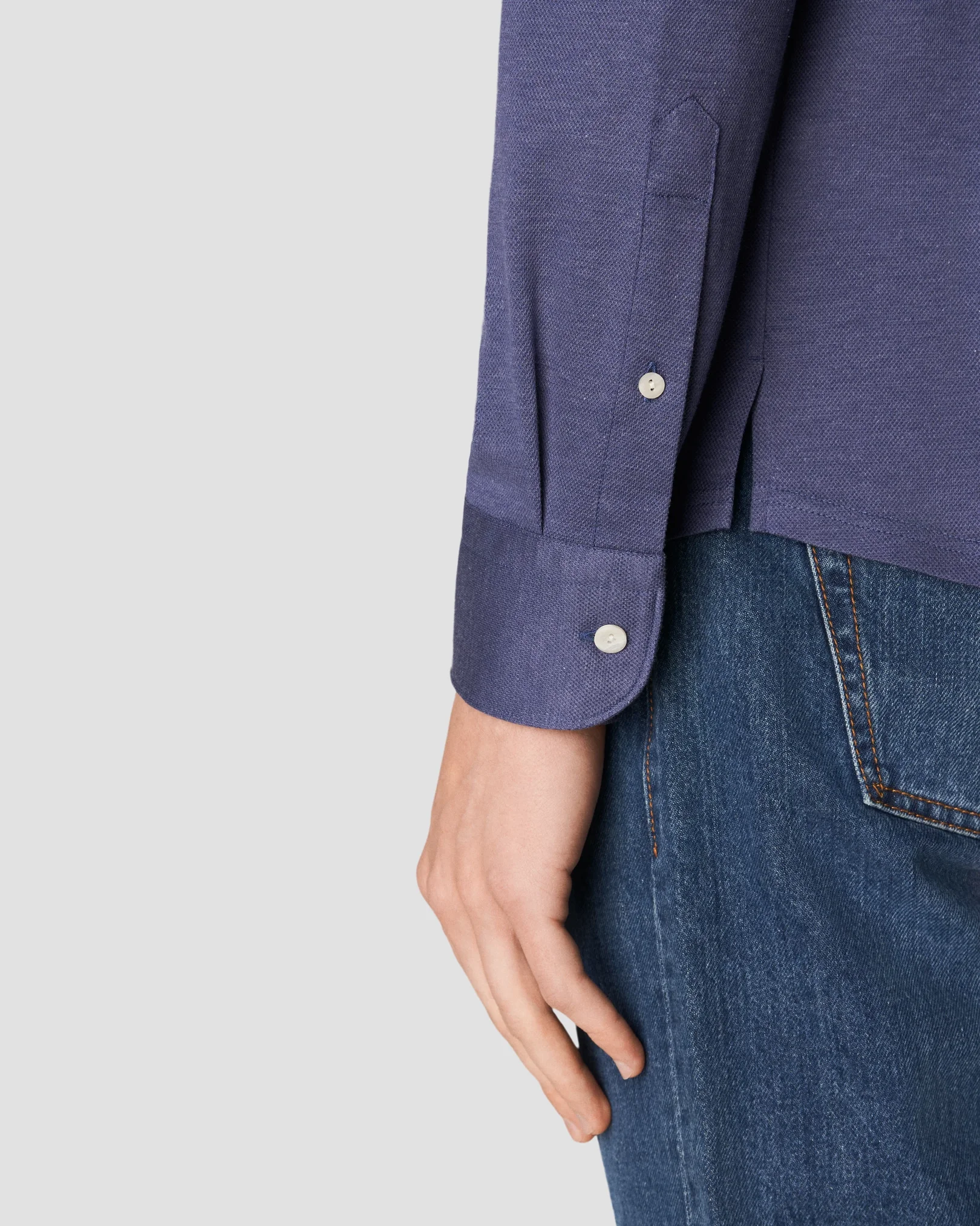 Eton - dark blue pique wide spread