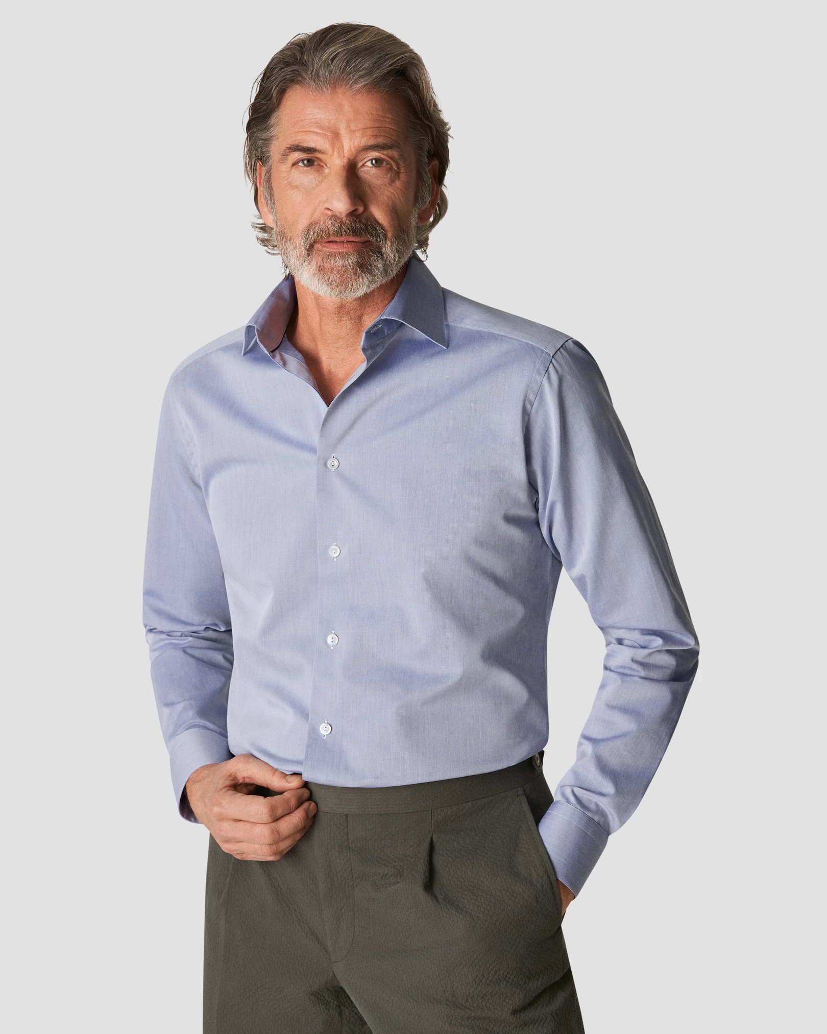 Eton - dark blue fine twill 1mm stich
