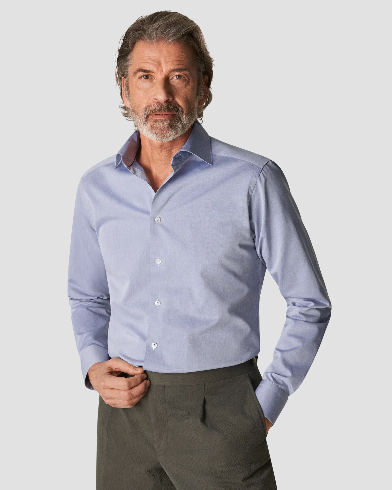 Eton - dark blue fine twill 1mm stich