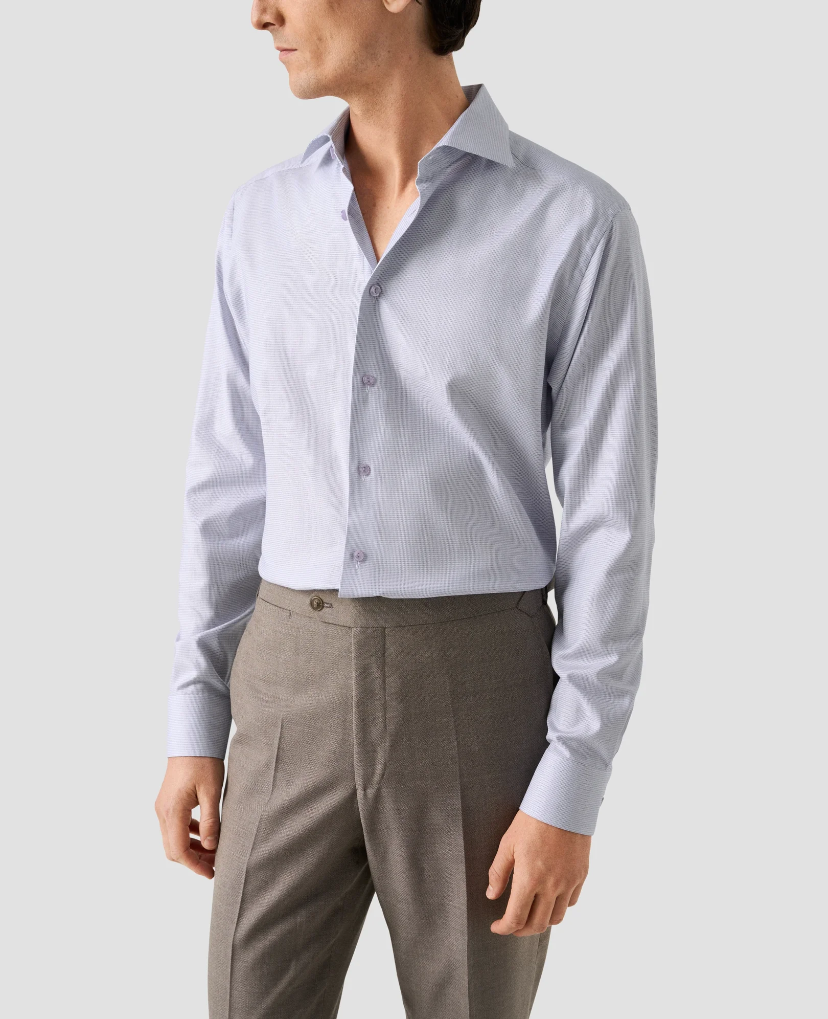 Eton - pink semi solid dobby shirt