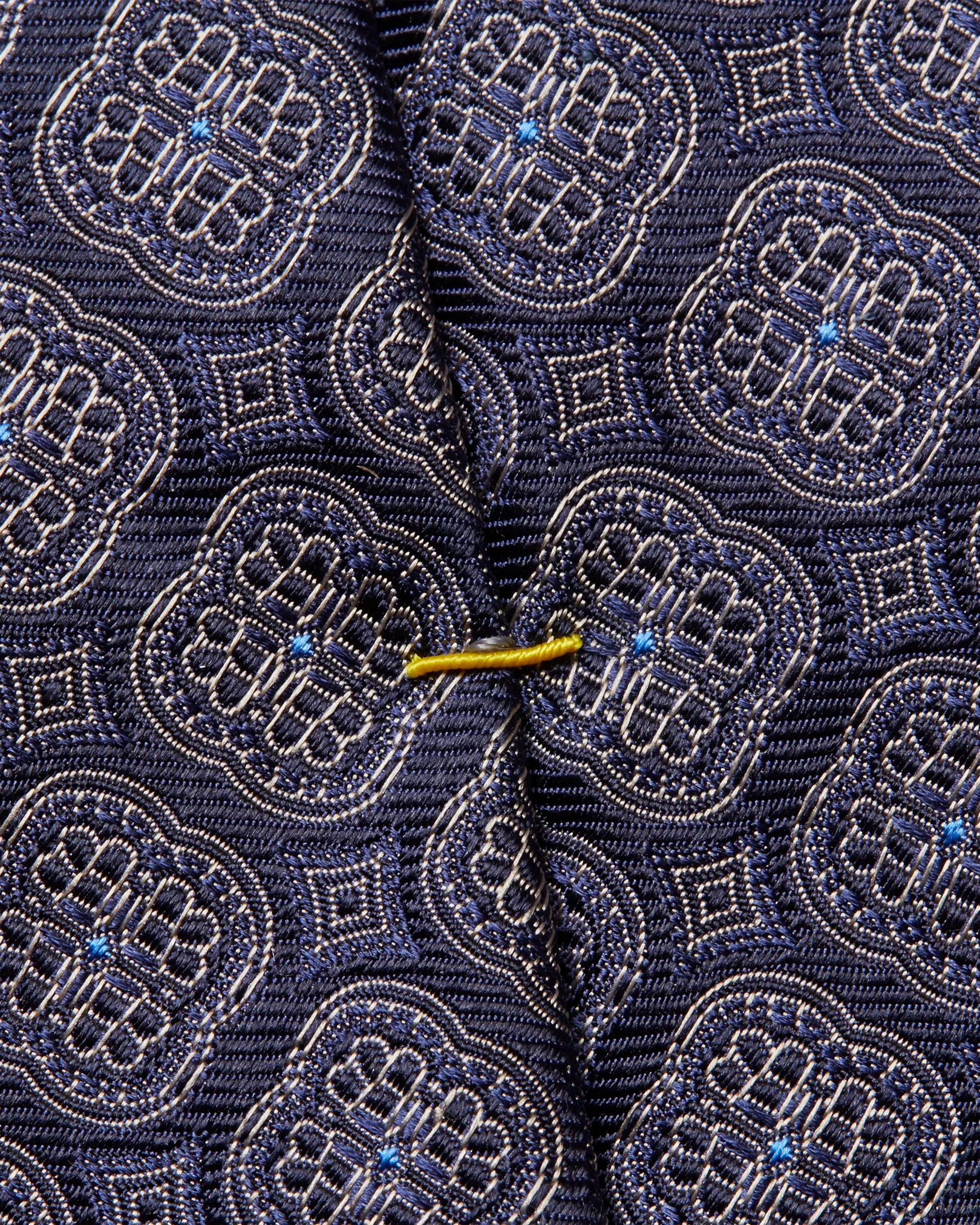 Eton - navy over dimensioned medallions silk tie