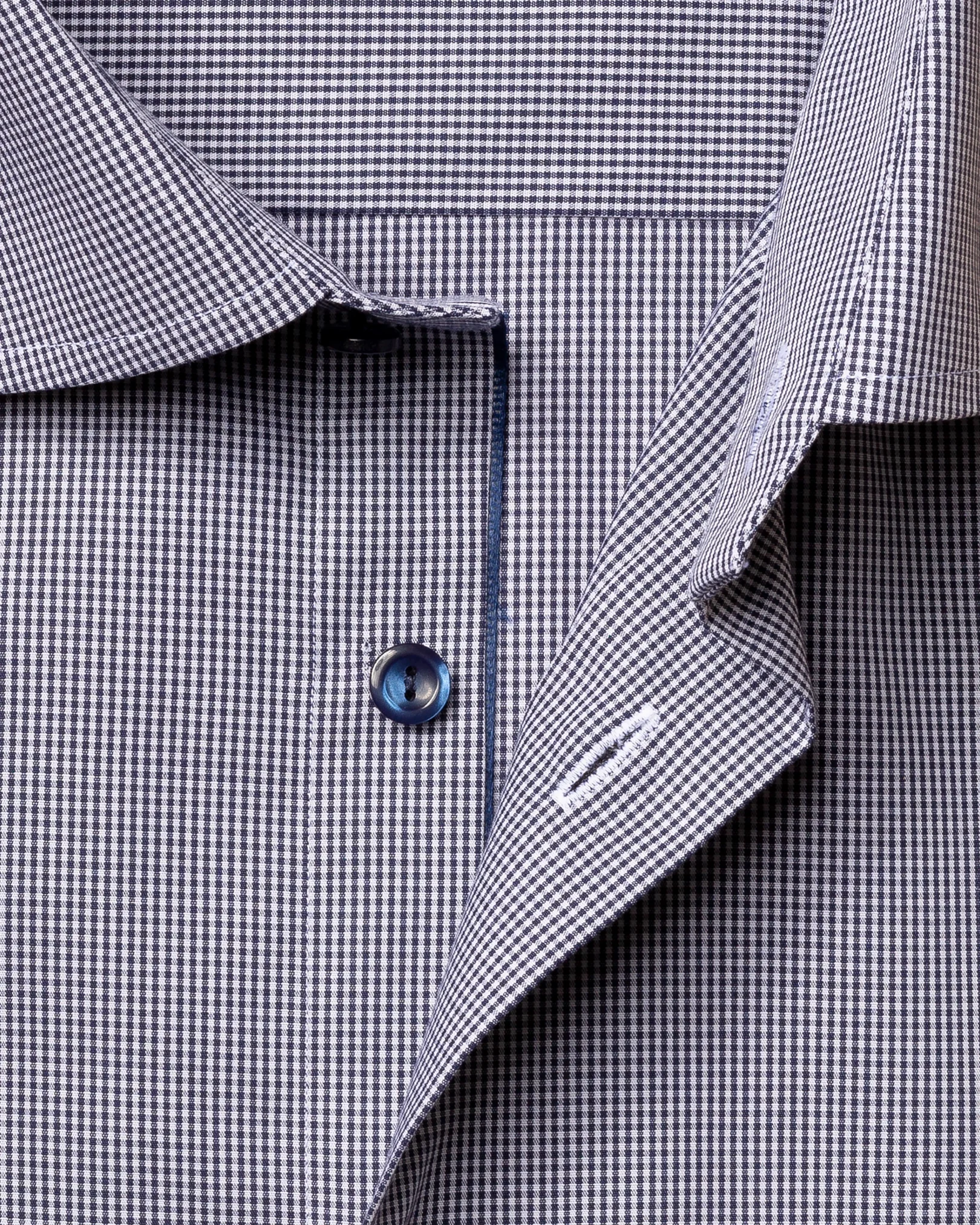 Eton - navy mini gingham poplin shirt