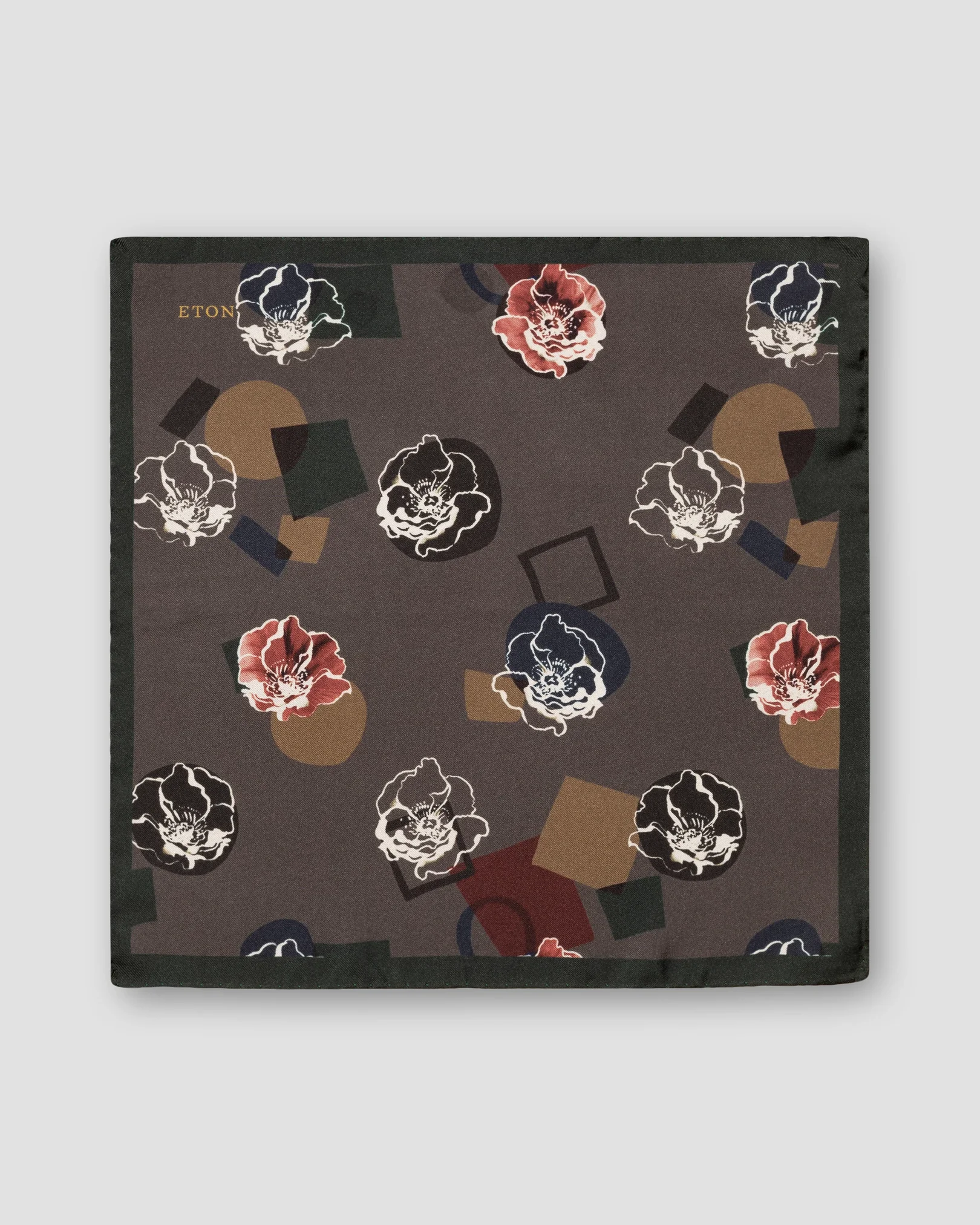Eton - dark brown flower print pqs