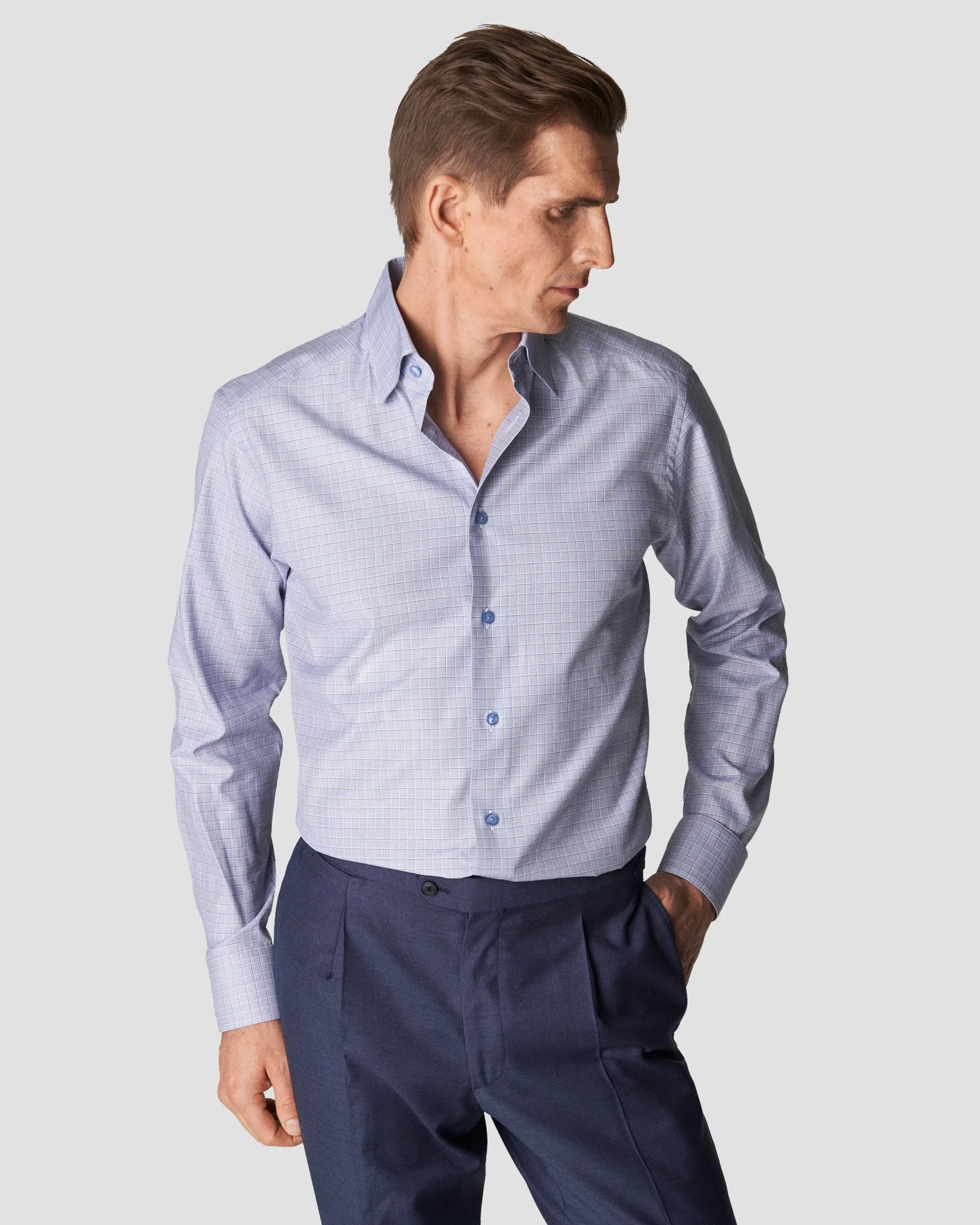 Eton - mid blue twill