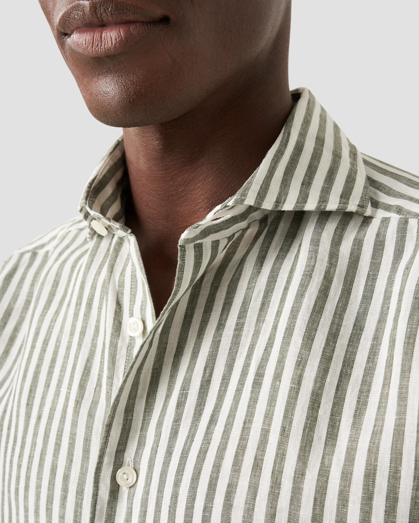 Eton - claasic mid green linen shirt