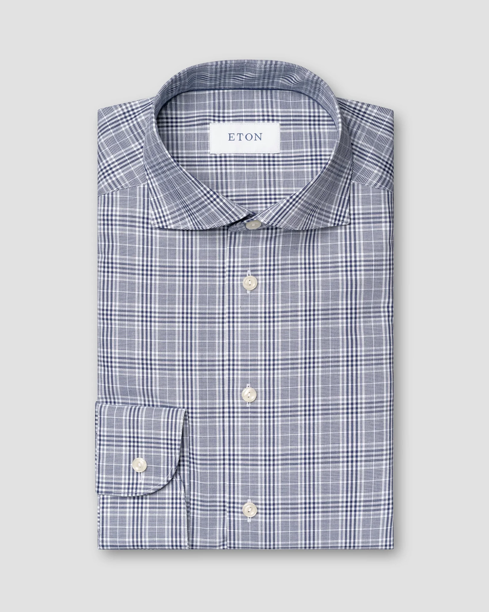 Eton - Prince of Wales Check Twill Shirt