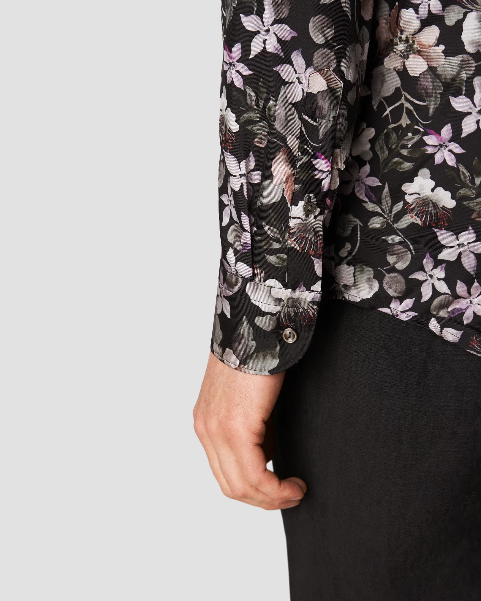 Eton - black silk pointed rounded