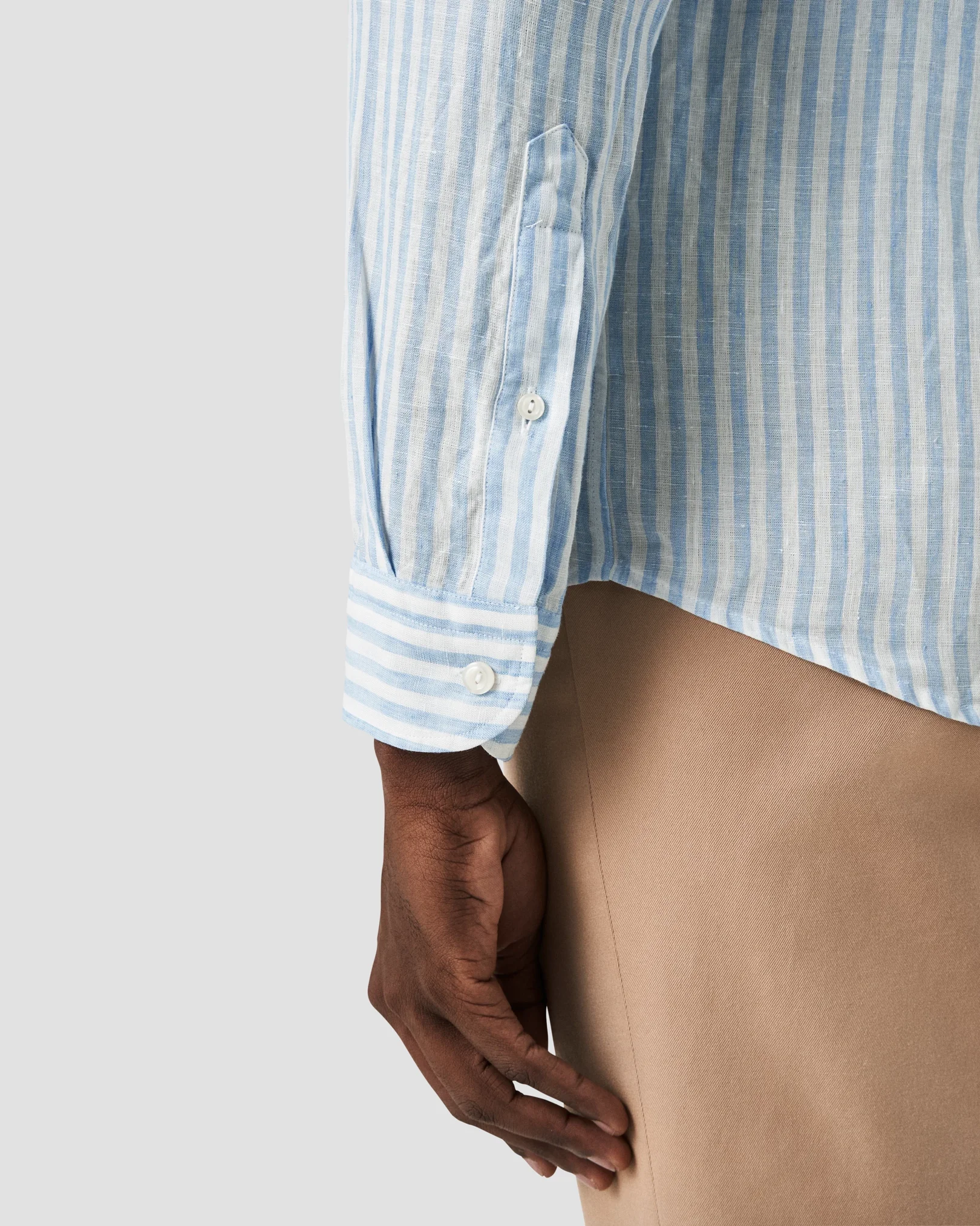 Eton - classic wide striped linen shirt