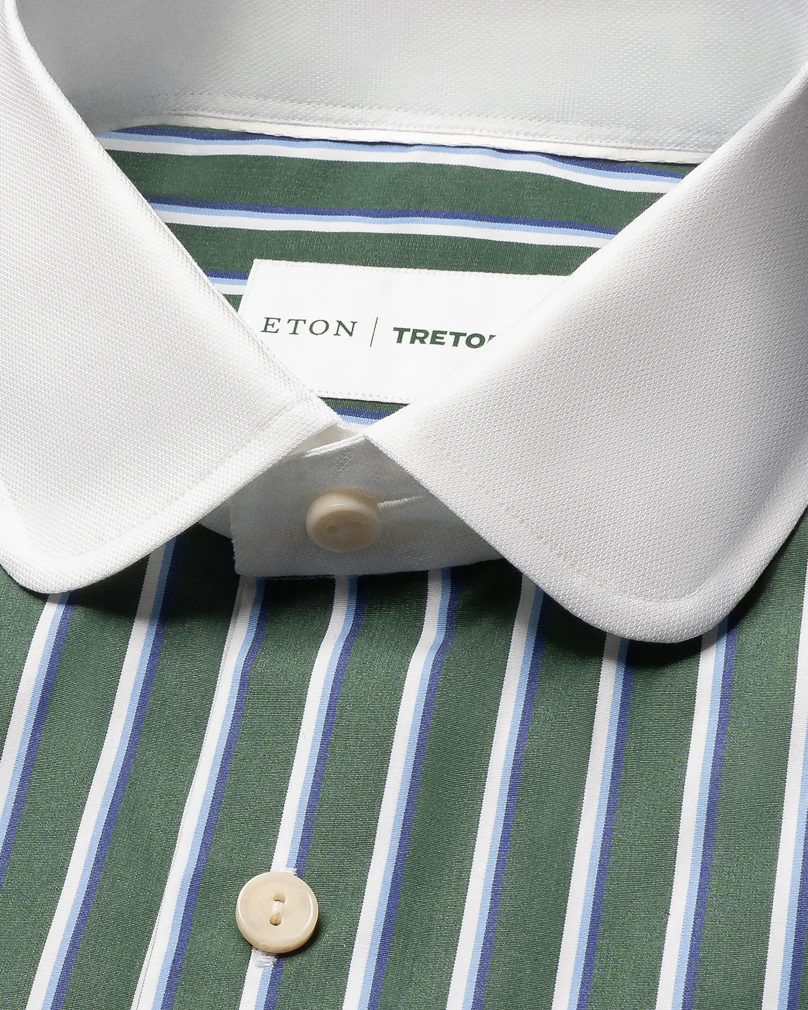 Eton - striped club collar shirt